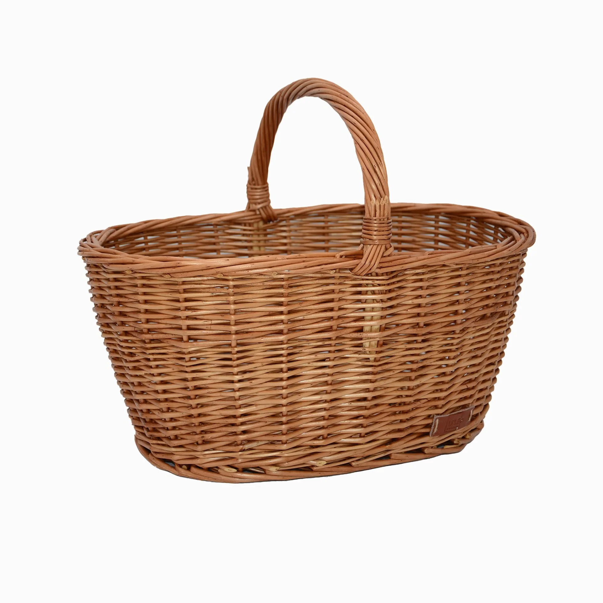 UNUS Cestino in vimini, cestino da picnic, cestino per la spesa, con manico, 44,5x33,5x20cm (LxAxP) marrone