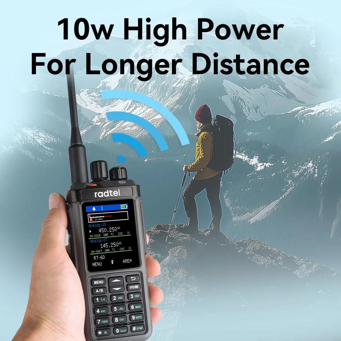 Radtel RT-6D PRO DMR GPS APRS walkie-talkie dual-band radio amatoriale 500.000 contatti 1024 canali ricarica tipo C