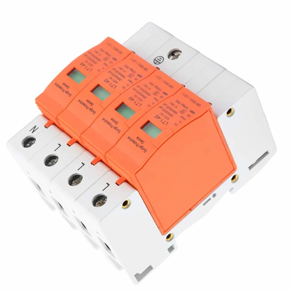 Scaricatore Trifase AC Sovratensione 4P 420V 40kA Protezione Fulmini