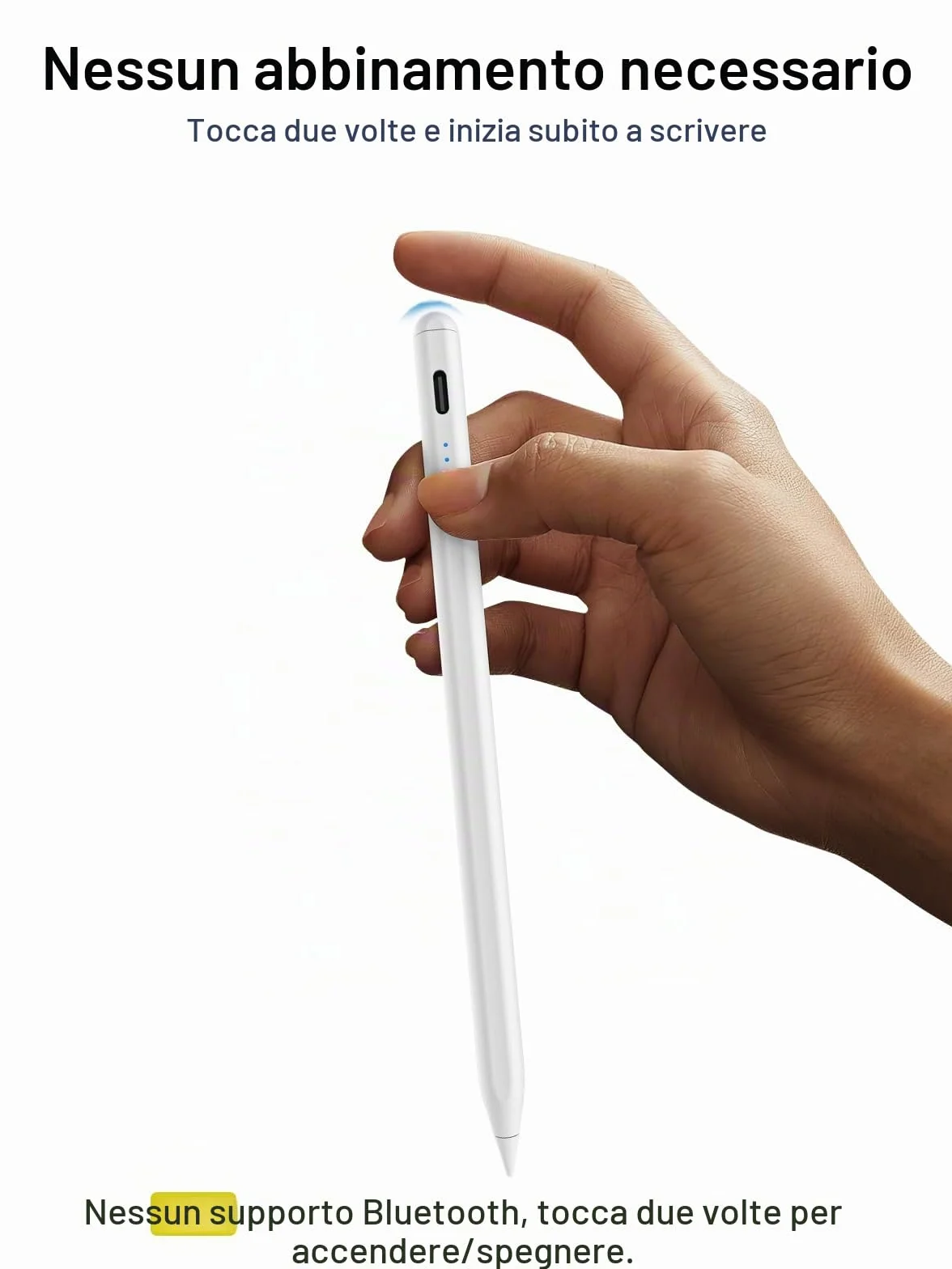 Penna per iPad 2018-2026 Ricarica Rapida Rifiuto Palmo Inclinazione Compatibile iPad 11/10/9/8/7/6/A16 Mini 7/6/5 Air M4/M3/M2 11" 13" 5/4/3 Pro M5/M4 13" 12.9" 11"