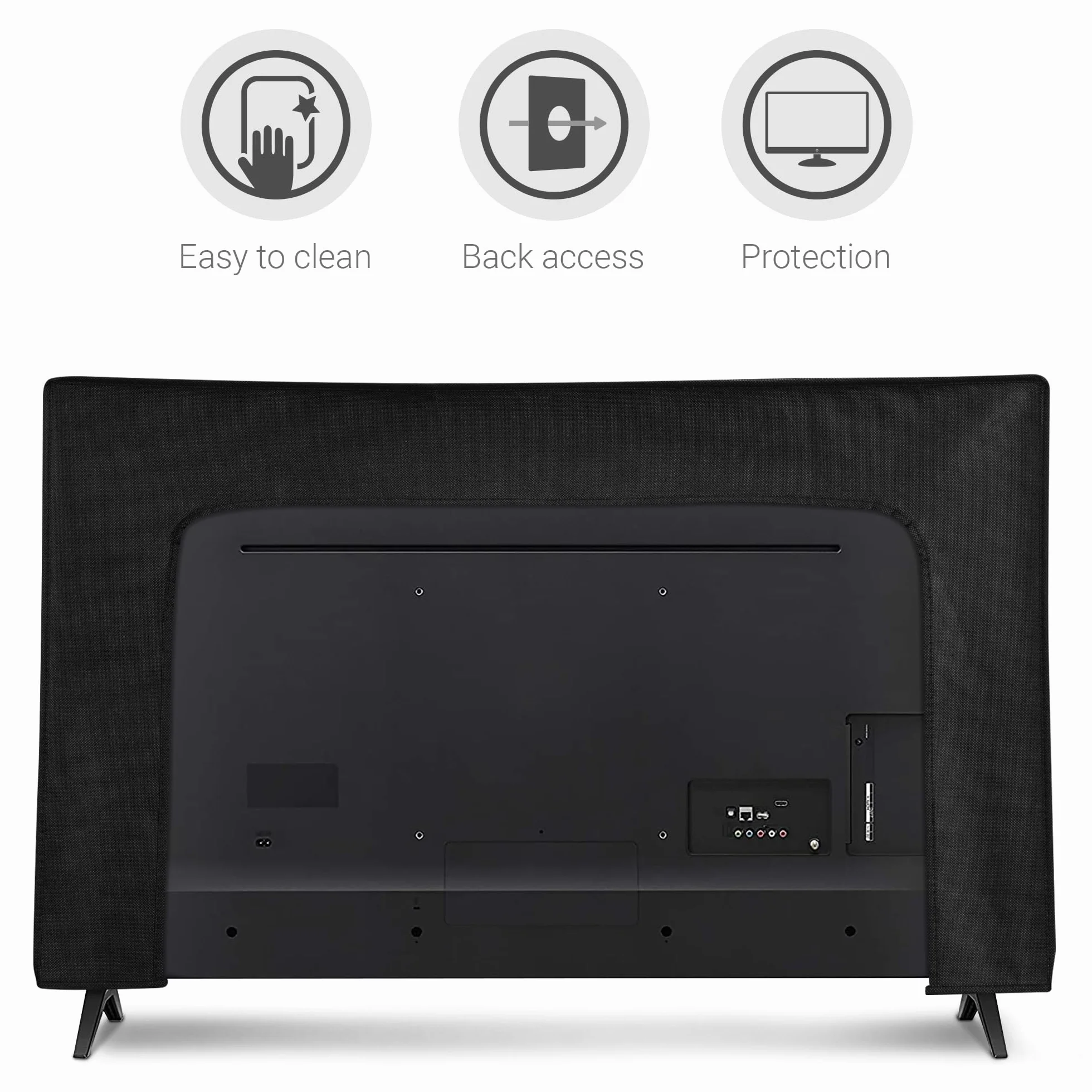 kwmobile Protezione TV 43" Cover Anti-Polvere PC TV Interno Bianco/Nero