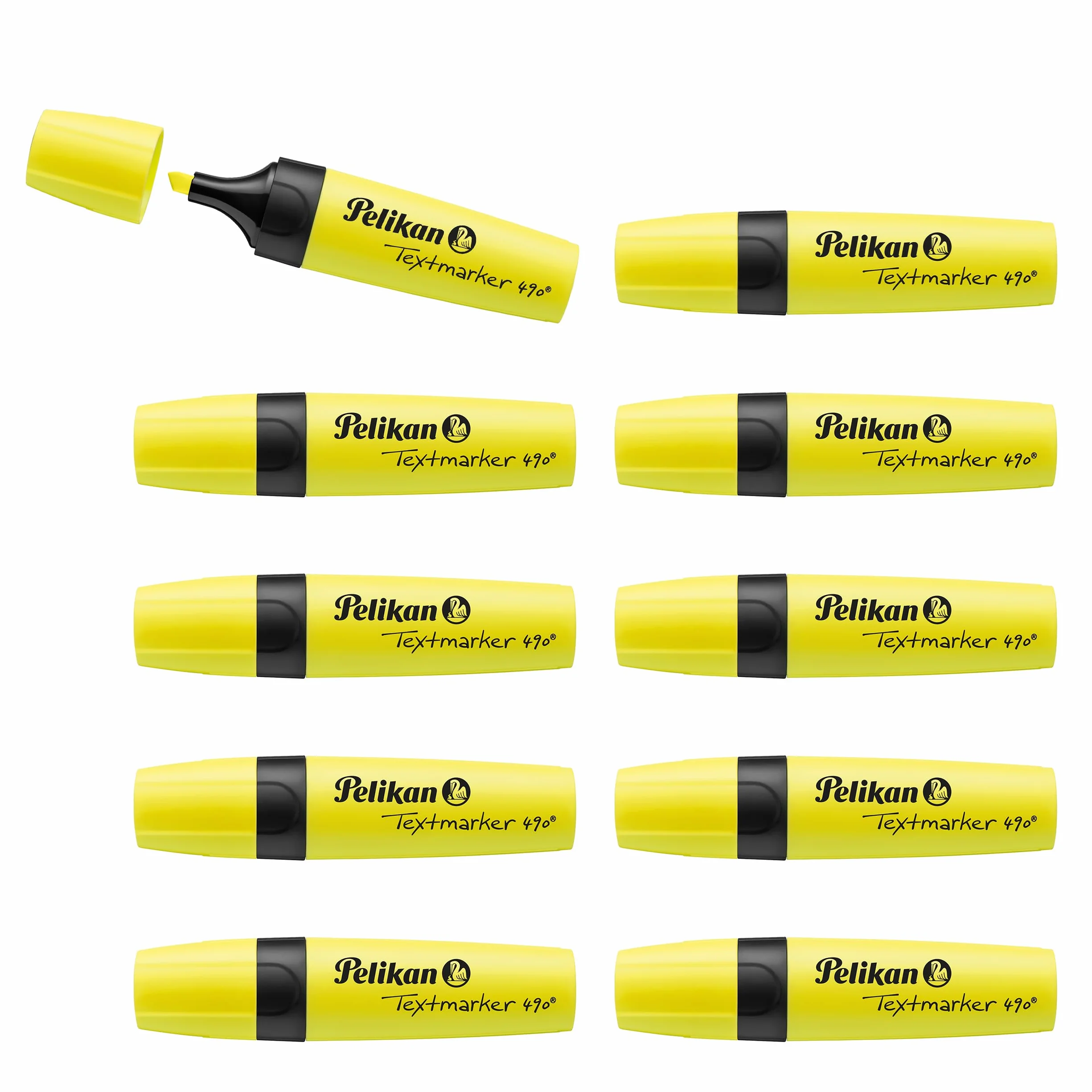 Pelikan 10 Evidenziatori Giallo Cappuccio Twist Prodotto in Germania