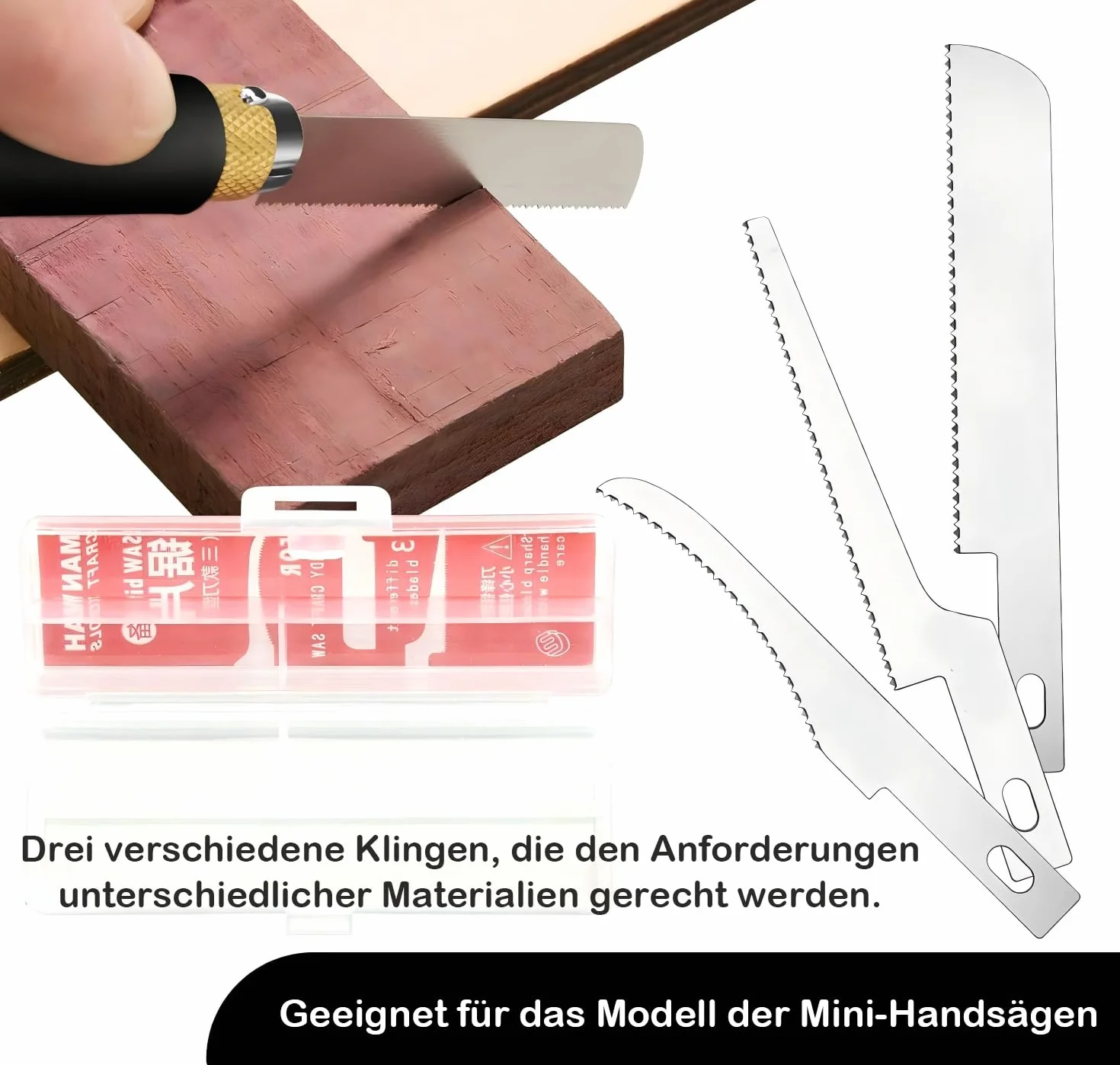 Set mini seghe a mano per modellismo fai da te 3 tipi intercambiabili lame seghetto custodia
