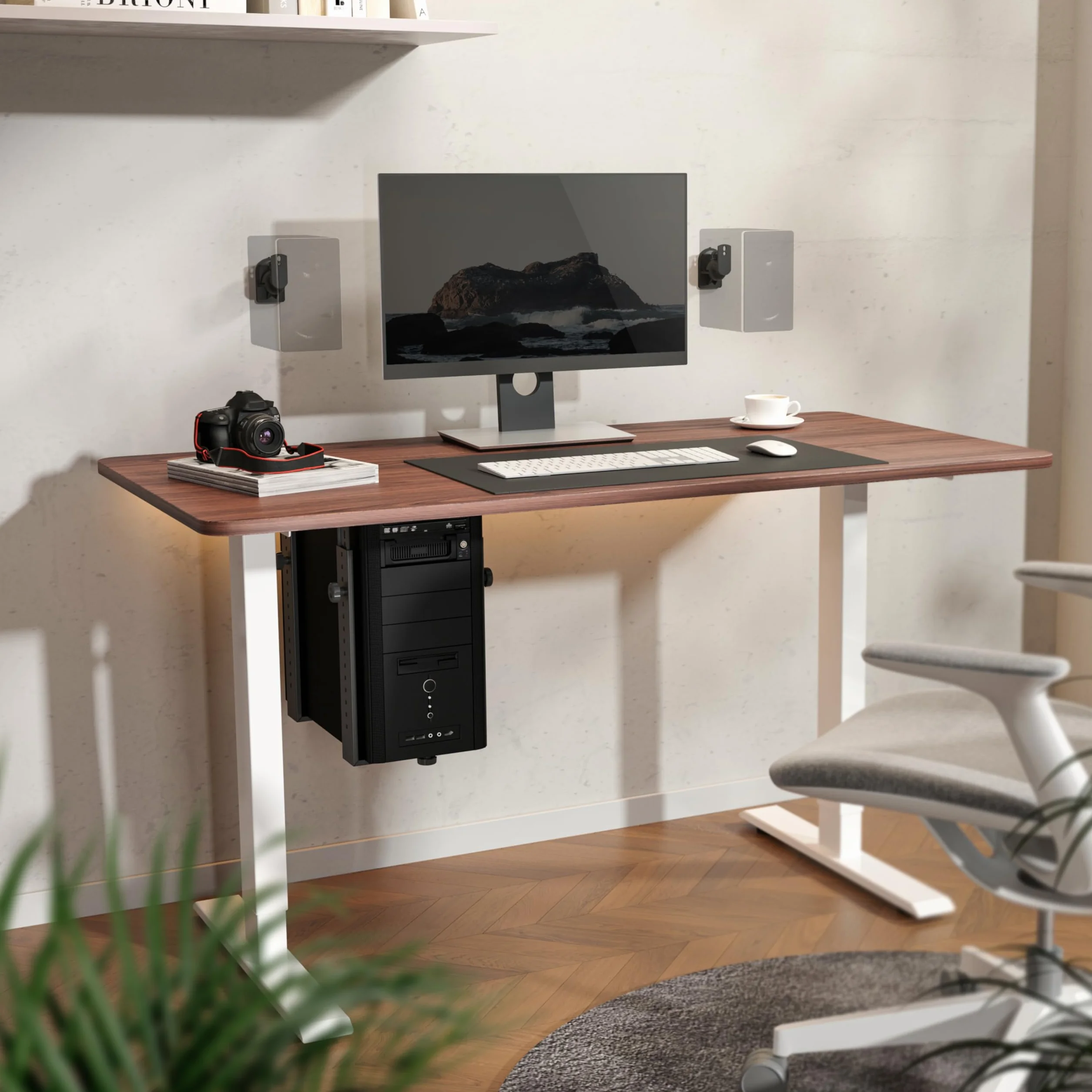 RICOO Supporti Universali per Casse LH028-B Altoparlanti da Parete Orientabile 50x87x64mm Set di 2 Nero