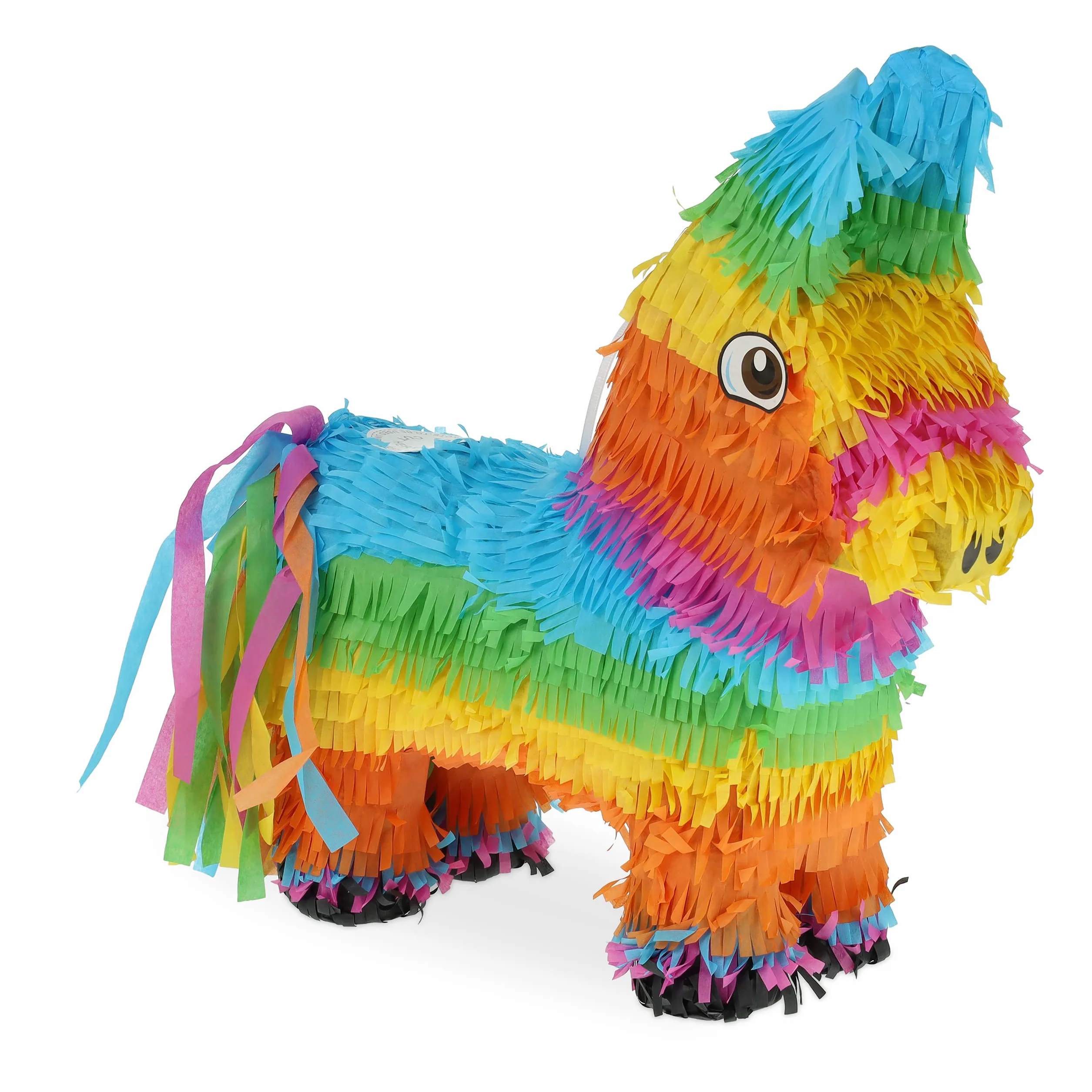 Relaxdays Pignatta, Pentolaccia a Forma d'Asino, Arcobaleno, da Appendere, Riempire e Colpire, HLP 38x35x12 cm, Colorato
