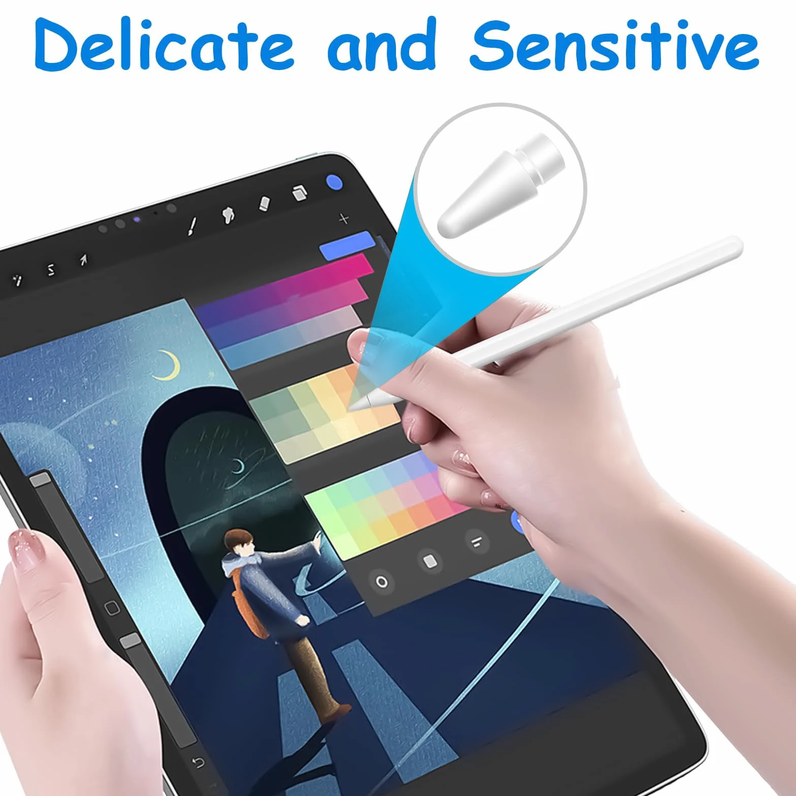 PAPERFEEL 4 Pezzi Punta per Apple Pencil 2/1 USB-C PRO Ricambio Alta Sensibilità iPad