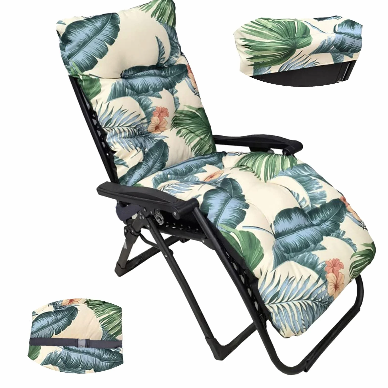 Cuscino per sedia da giardino con fibbia, cuscino per sedia a sdraio con schienale alto, Addensare Cuscino per Poltrona Sedia da Bagno di Sole, Anti scivolo Cuscino Imbottito per Interni Esterni (E)