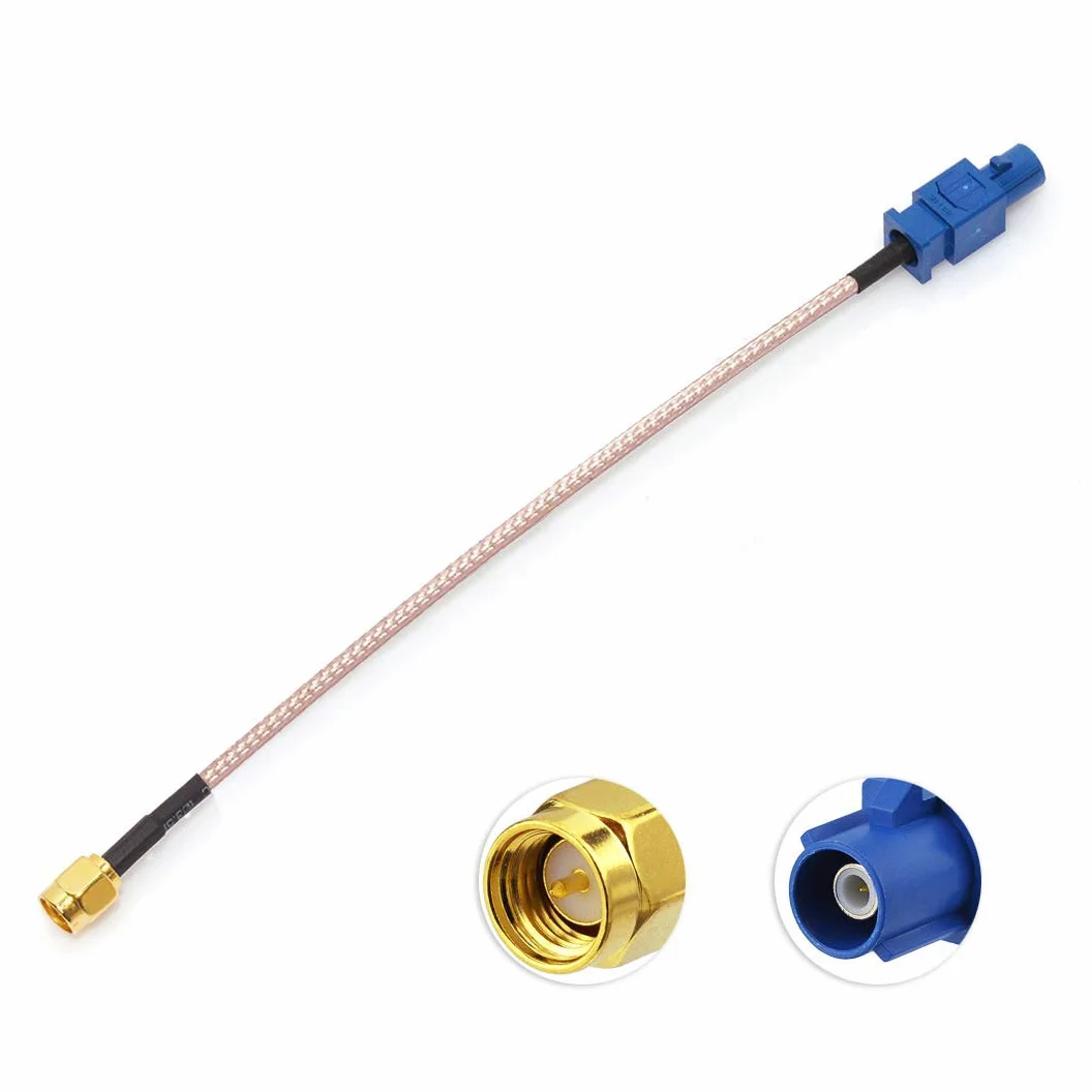 Bingfu Cavo Adattatore Antenna GPS SMA Maschio a Fakra C Maschio 15cm Blu per Auto SUV Camion