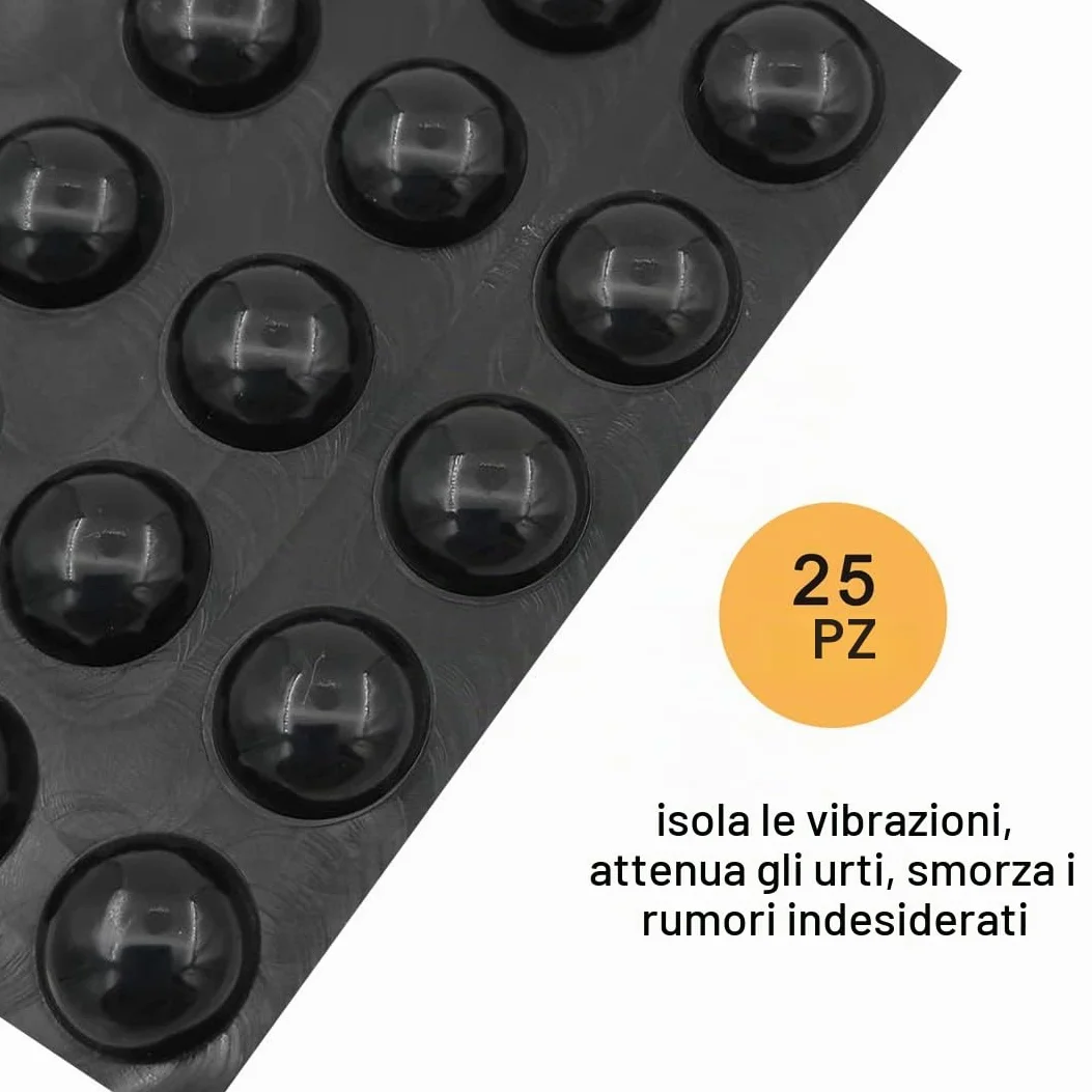 Piedini isolanti autoadesivi in gomma silicone – Set 20 cuscinetti ammortizzatori acustici per altoparlanti