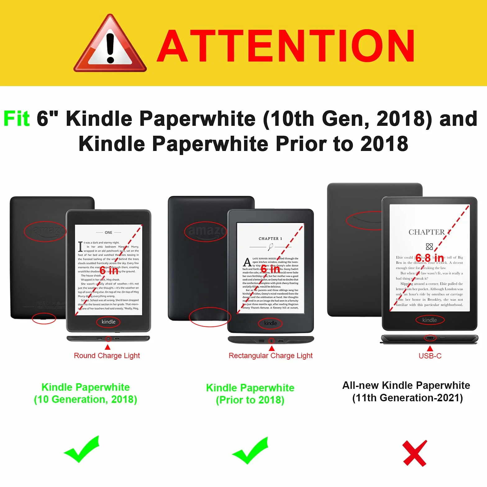 FINTIE Custodia per Kindle Paperwhite 6" 10ª Generazione 2018 2012-2017 PU Stand Cover con Card Slot Hand Strap Auto Sveglia Sonno Nero