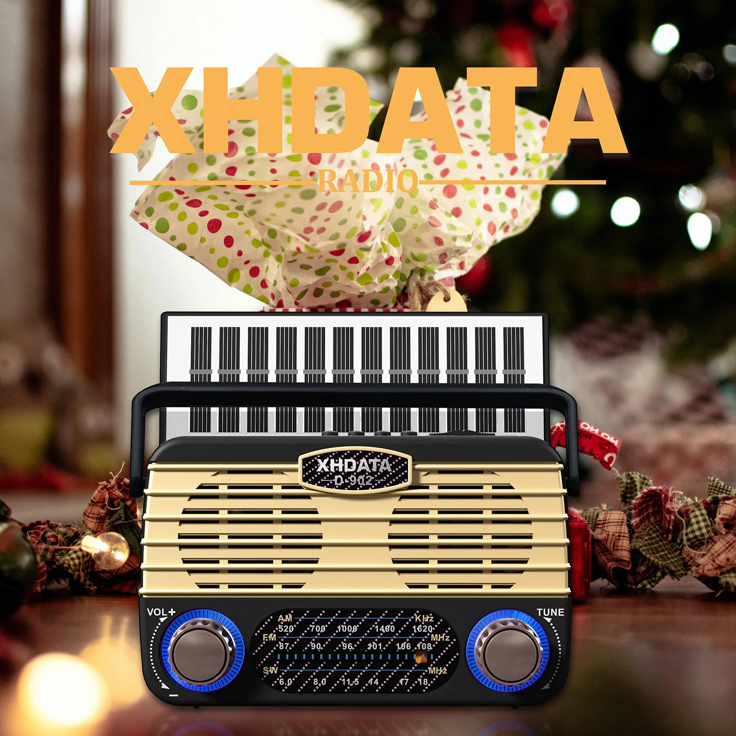 XHDATA D902 Radio Vintage Portatile Ricaricabile FM/AM/SW Tascabile Bluetooth MP3 Player
