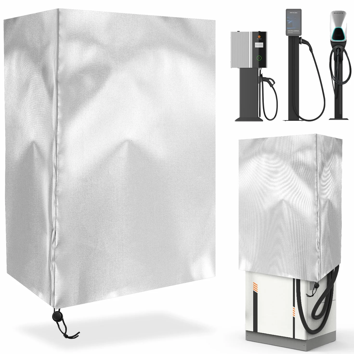 Tetto di Protezione Dalle Intemperie per Stazione Montaggio a Parete Intemperie per Stazion Esterni Solare Antipolvere e Antipioggia Accessori per Wallbox (Argento, 70x35cm)