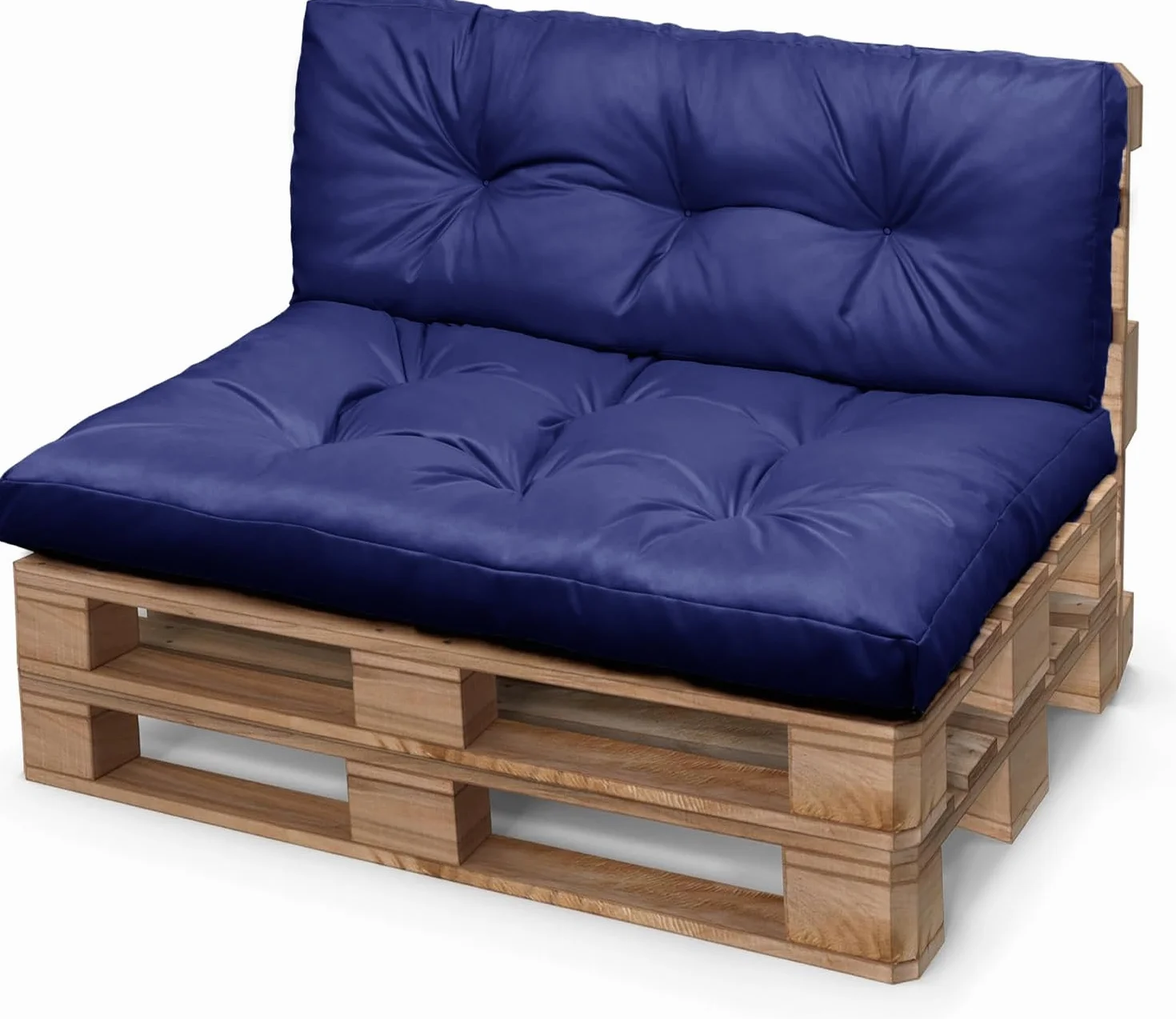 Cuscini for Pallet 120×80 120×60 100×60 80×60, Cuscino Bancale Impermeabile for Internio Esterno,Set di Cuscini for Europallet con Schienale for Divano da Giardino(Marina,120x80+120x40cm)