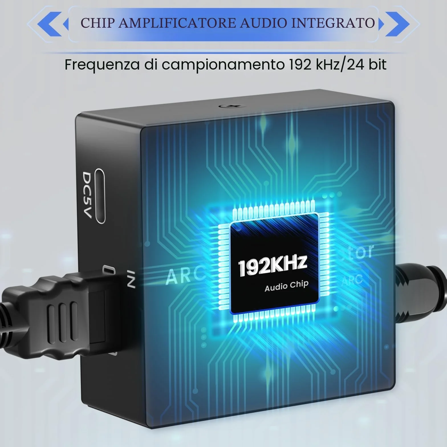 HDMI ARC Audio Extractor 192kHz Adattatore con Cavi Ottici e 3,5 mm per Impianti Stereo e Amplificatori