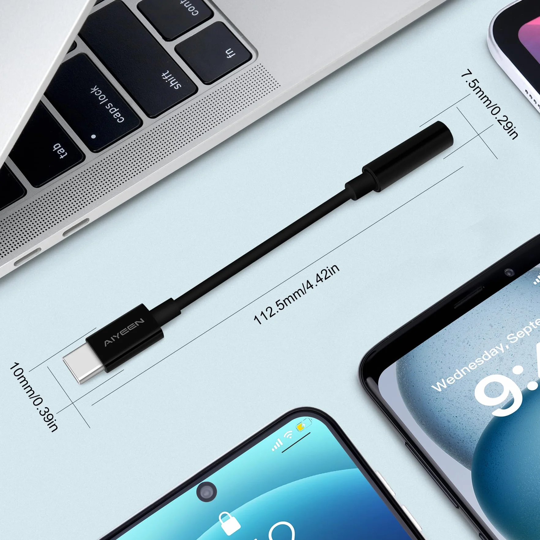 Adattatore da USB C a Jack 3,5 mm per Cuffie, Confezione da 2, Compatibile con iPhone 15, Samsung, Pixel, iPad
