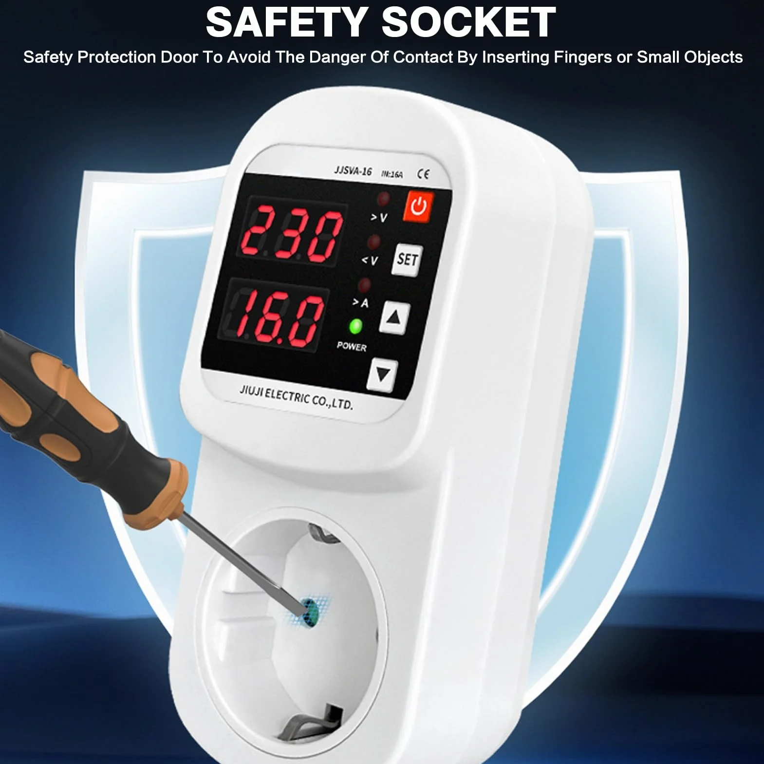 DEWIN Stabilizzatore di Tensione 220V 16A Protezione Sovratensione Sottotensione Sovracorrente