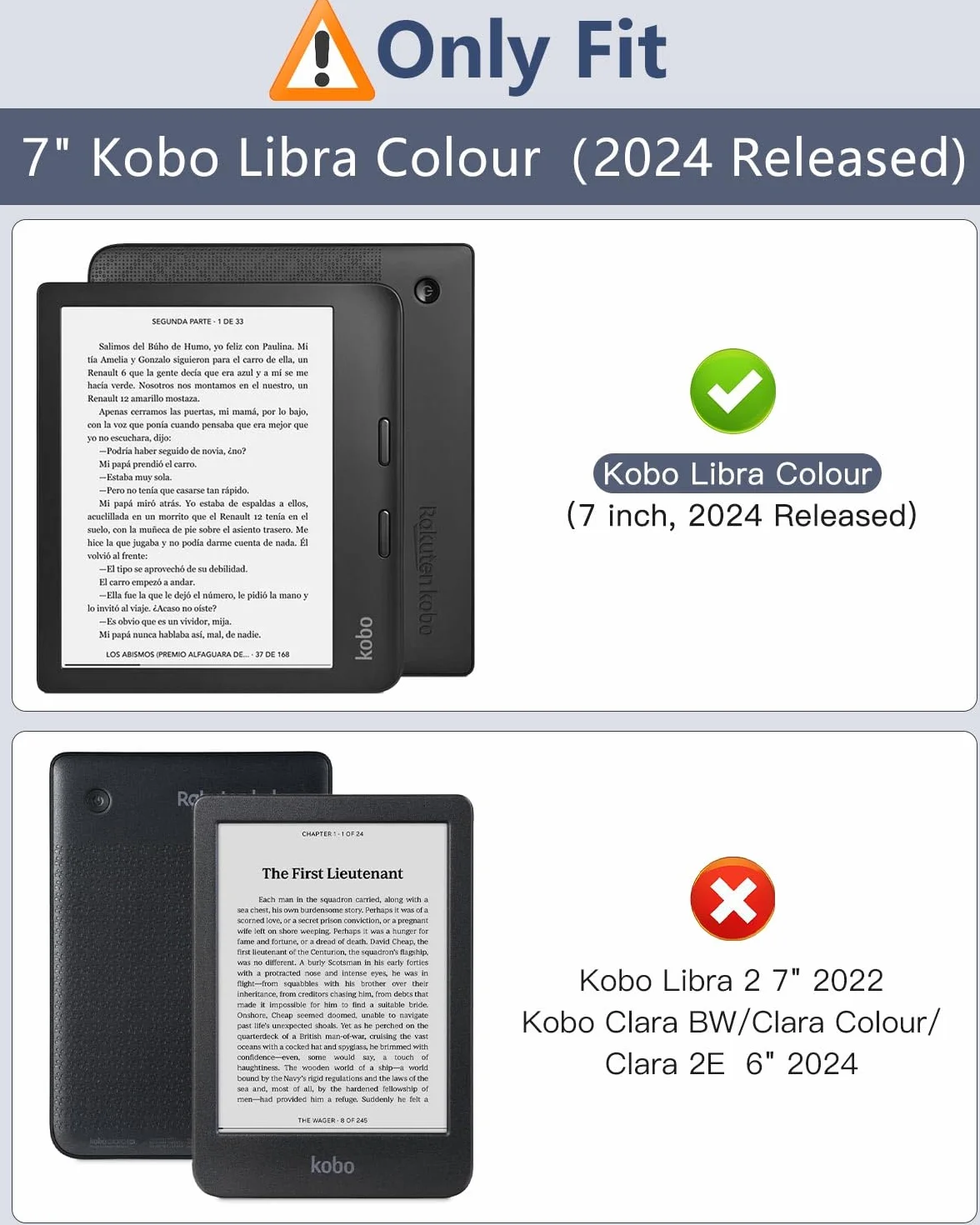 MoKo Cover per Kobo Libra Colour 7 Pollici 2024, Custodia Protettiva in TPU Morbido con Auto Wake/Sleep, Fiori