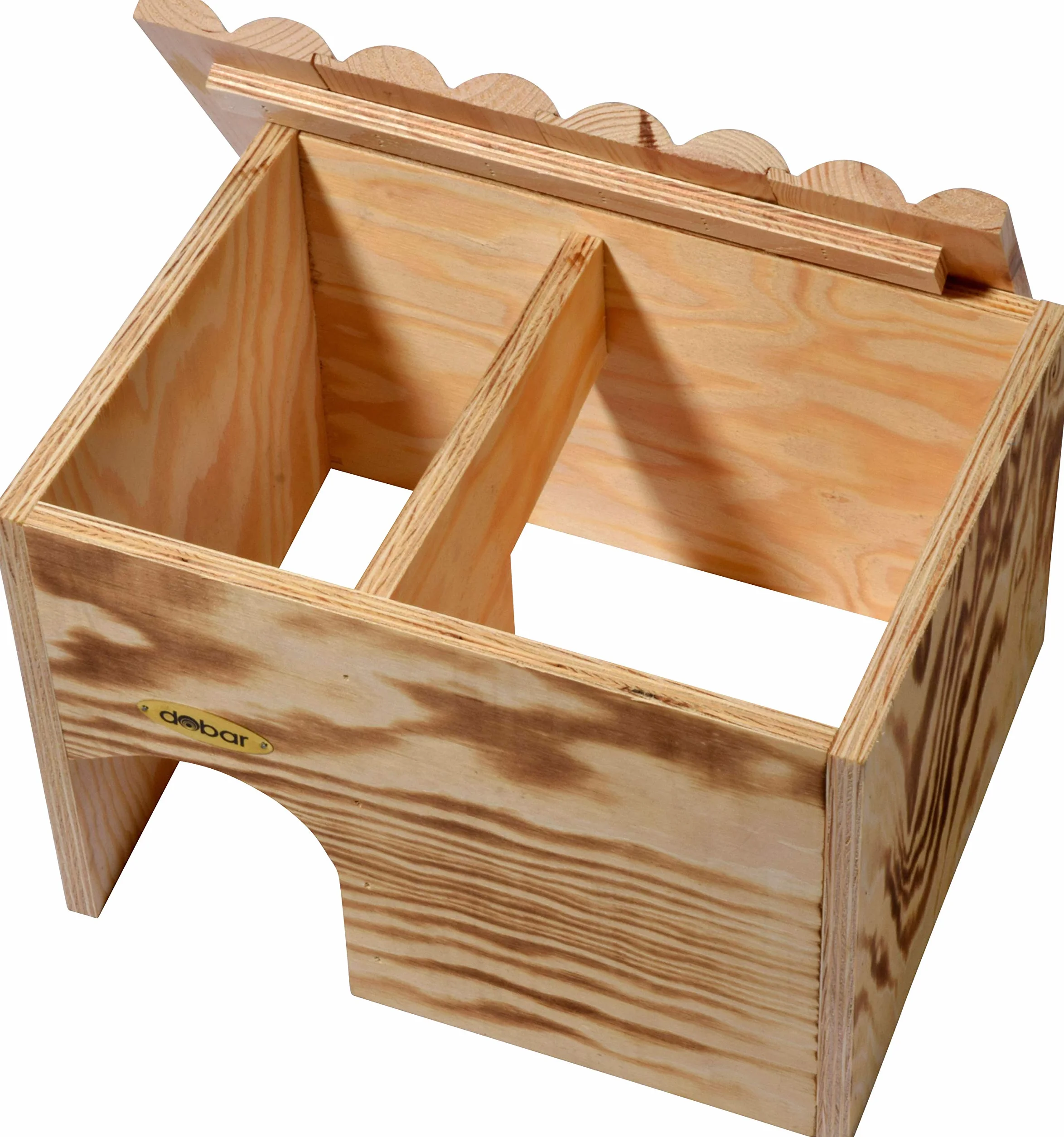 dobar® 22232FSCe - Casetta per ricci in legno massello – casetta per ricci per il giardino – cuccia per il riccio con serratura – hotel con protezione contro i nemici – 30,5 x 26,5 x 24 cm – fiammata