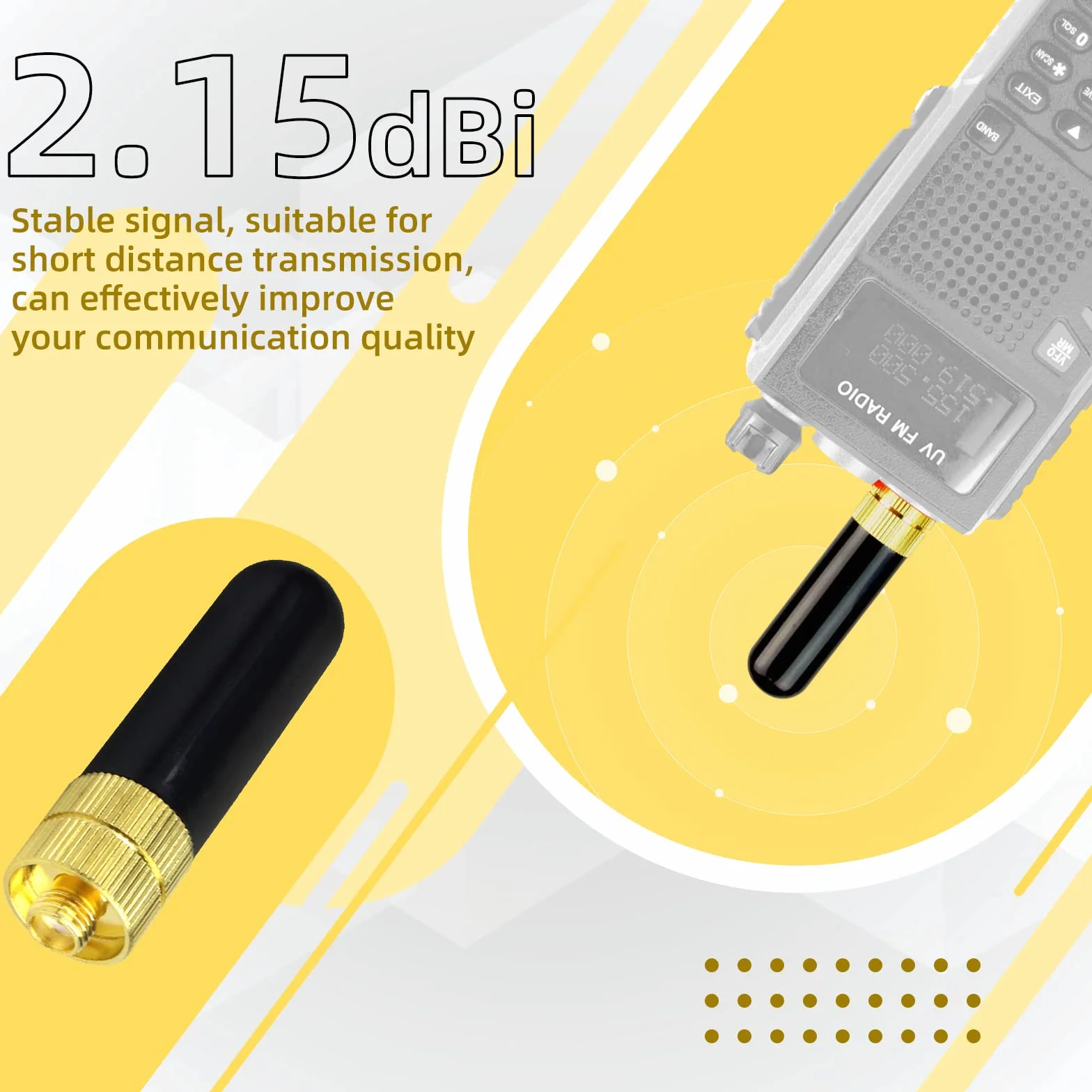 Retevis RT805S Walkie Talkie Antenna Corta SMA-F Doppia Banda UHF VHF Compatibile con Baofeng UV-5R BF-888S