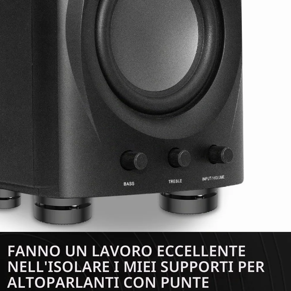 Tertullus Set di 4 piedini in alluminio per altoparlanti HiFi