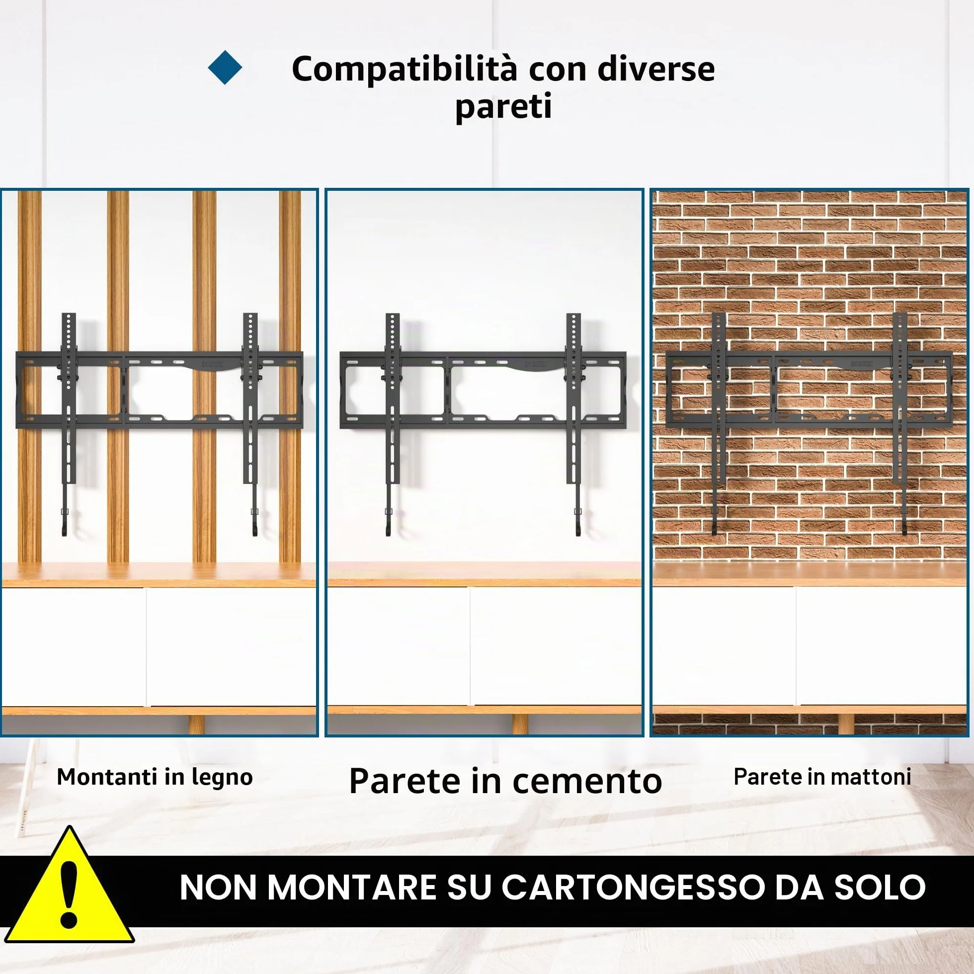 BONTEC Supporto TV Parete 17-86 Pollici Inclinabile VESA 600x400 mm 75 kg