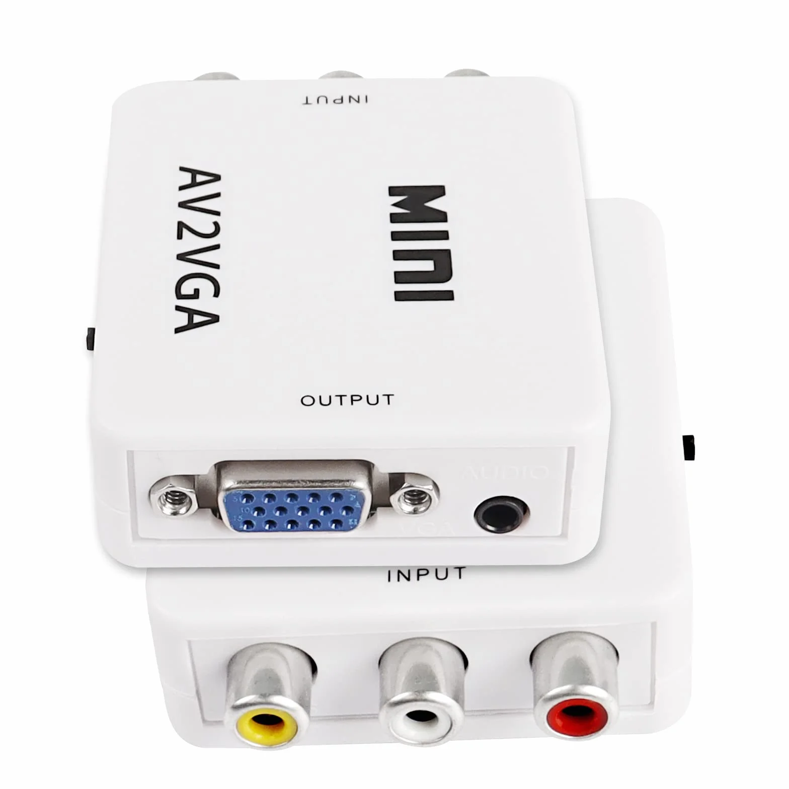 AV a VGA Adattatore Audio Video Converter, Composite AV a VGA + 3.5mm 1080p USB TV Video Playing Adapter