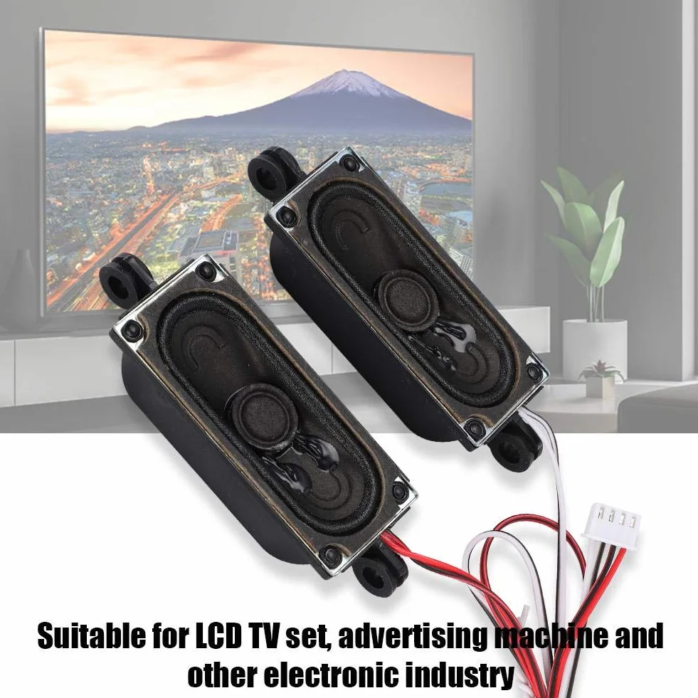 Altoparlante TV ABS Nero 2 Pezzi 4 Ohm 5W 70x30x16mm 450Hz-20KHz