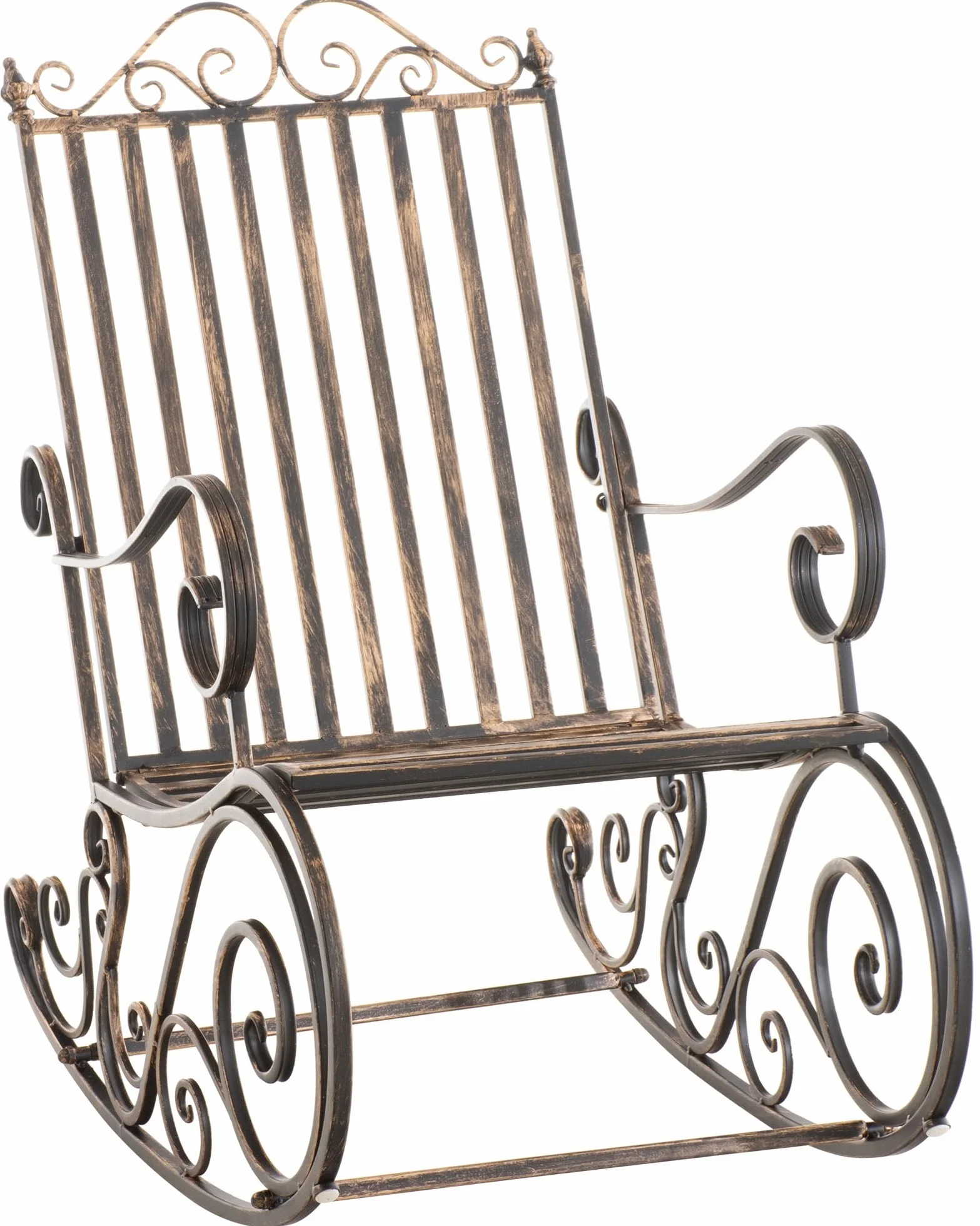 Sedia A Dondolo Smilla Stile Rustico Nostalgico I Sedia A Dondolo Classica in Ferro I Sedia A Dondolo Design, Colore (BRONZO)