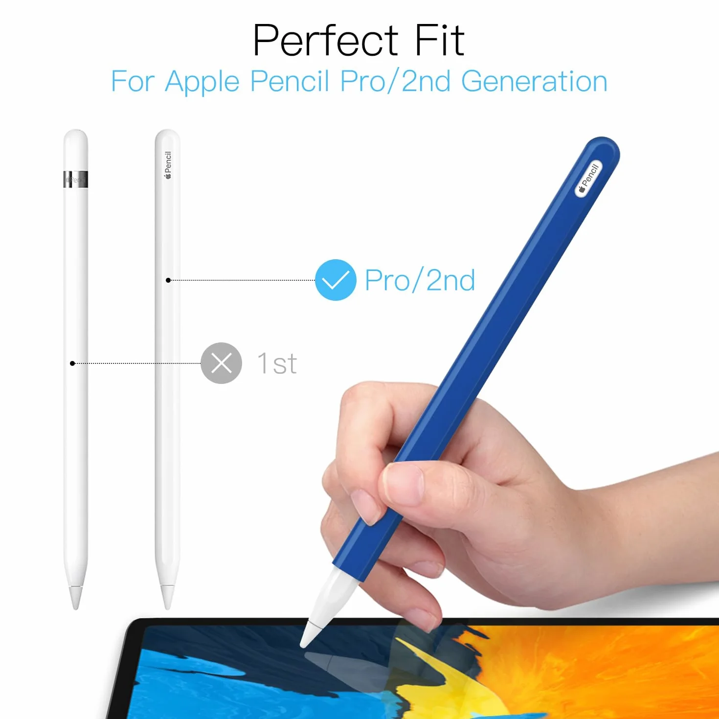 Apple Pencil PRO MoKo Cover Protettiva Custodia Penna PC Silicone Indaco