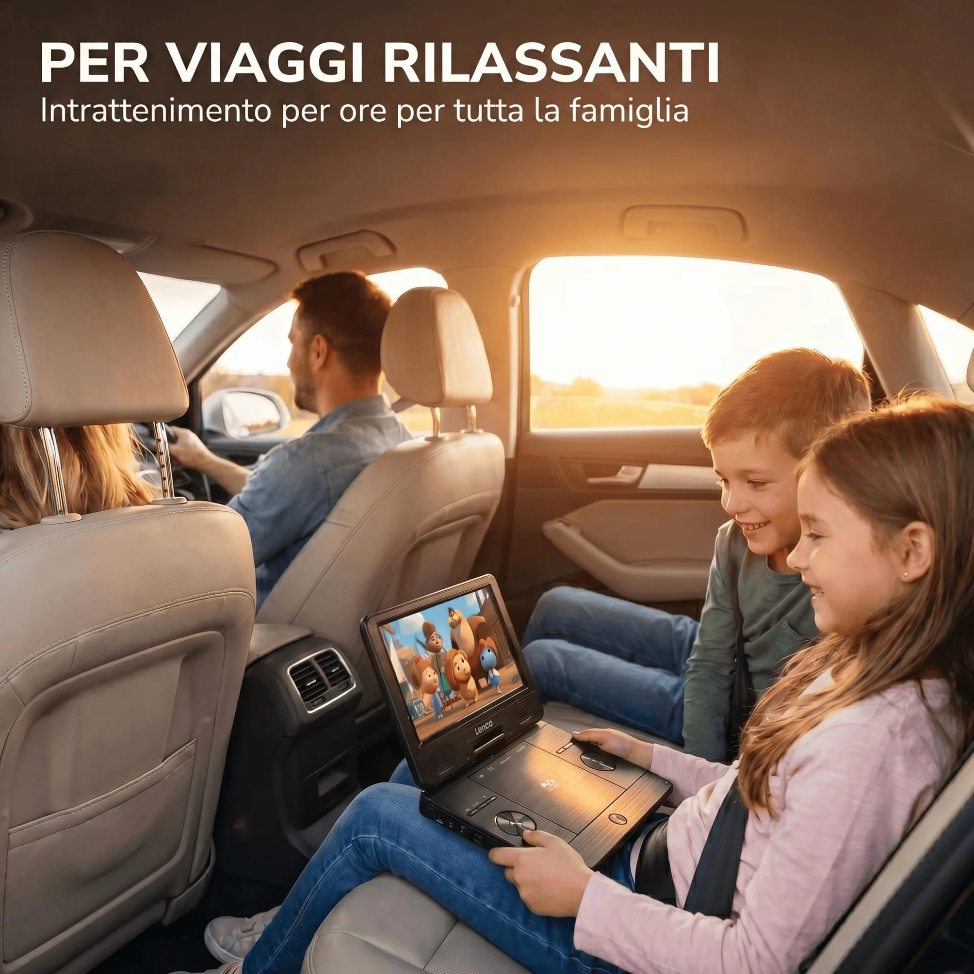 Lenco BRP-1150 Lettore DVD portatile Blu-Ray Schermo TFT 11,5" 1024x600 Pixel Batteria integrata Nero