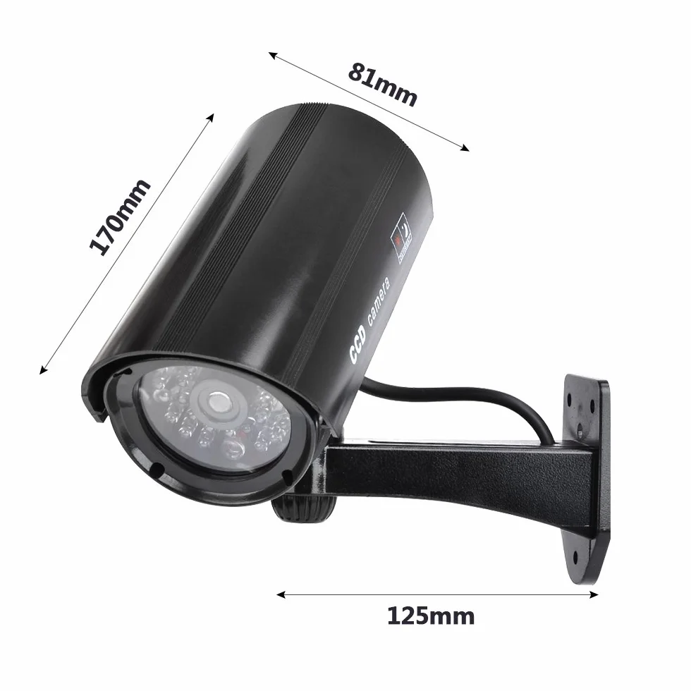 Telecamera Finta da Esterno 2 Pezzi con LED, Telecamere Finte per Esterni e Interni