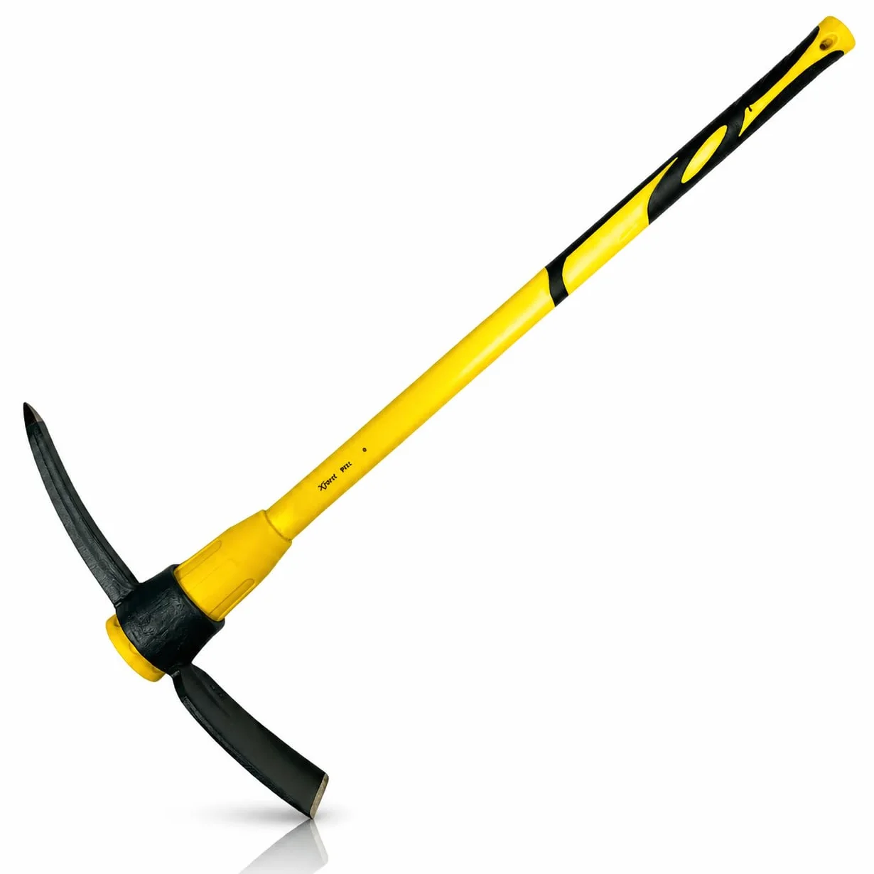 Xforst Piccone Grande 2 in 1 da 3,6 kg – Manico in Fibra di Vetro 93 cm, Punta e Lama per Terreni Duri, Compatti e Sassosi – per Giardino, Scavi, Edilizia e Movimento Terra – X-PF36