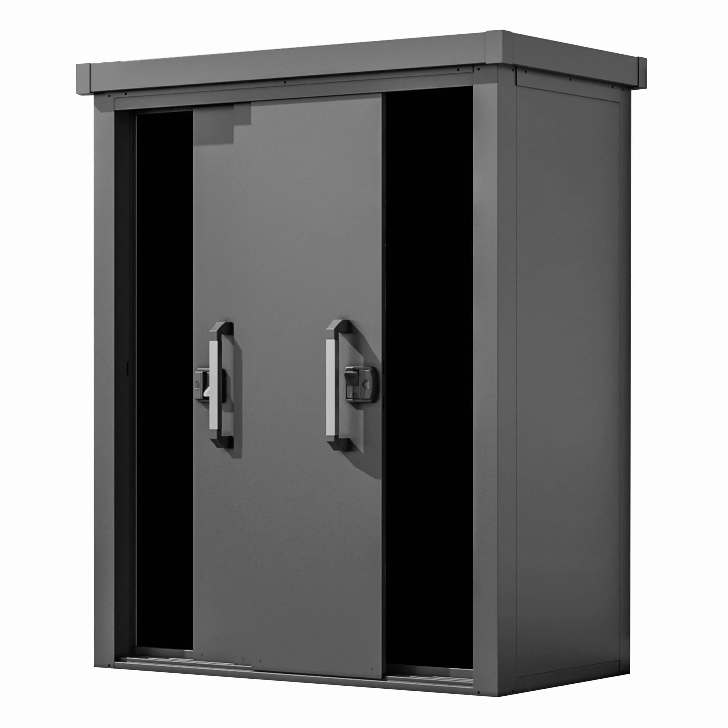 GFP Primeyard Armadio da esterno in metallo 150x78x191 cm Casetta da giardino antracite pavimento incluso