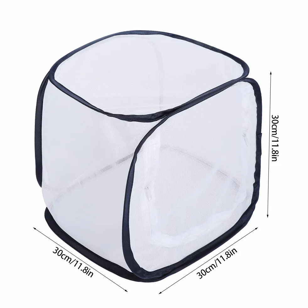 Alvinlite Rete per Insetti Pieghevole, Gabbia per Farfalle Monarch con 5 Pannelli in Rete per Kit Flusso d'Aria, Altezza 11,8 x 11,8 x 11,8 Pollici Gabbia