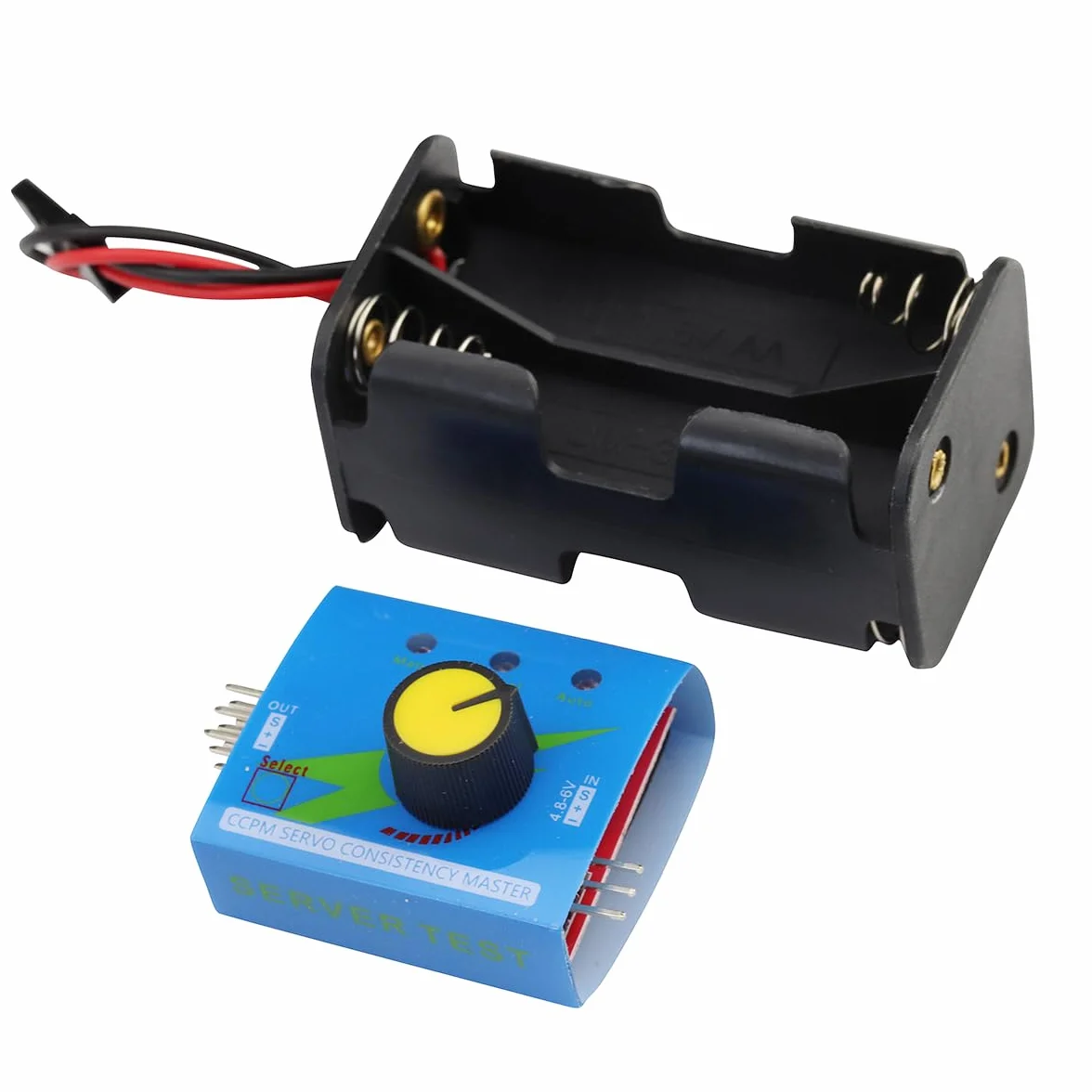 Custodia portabatterie 4 celle 6V AA connettore 2P JR servo tester 3 canali motore ESC modulo per elicottero auto barca robot