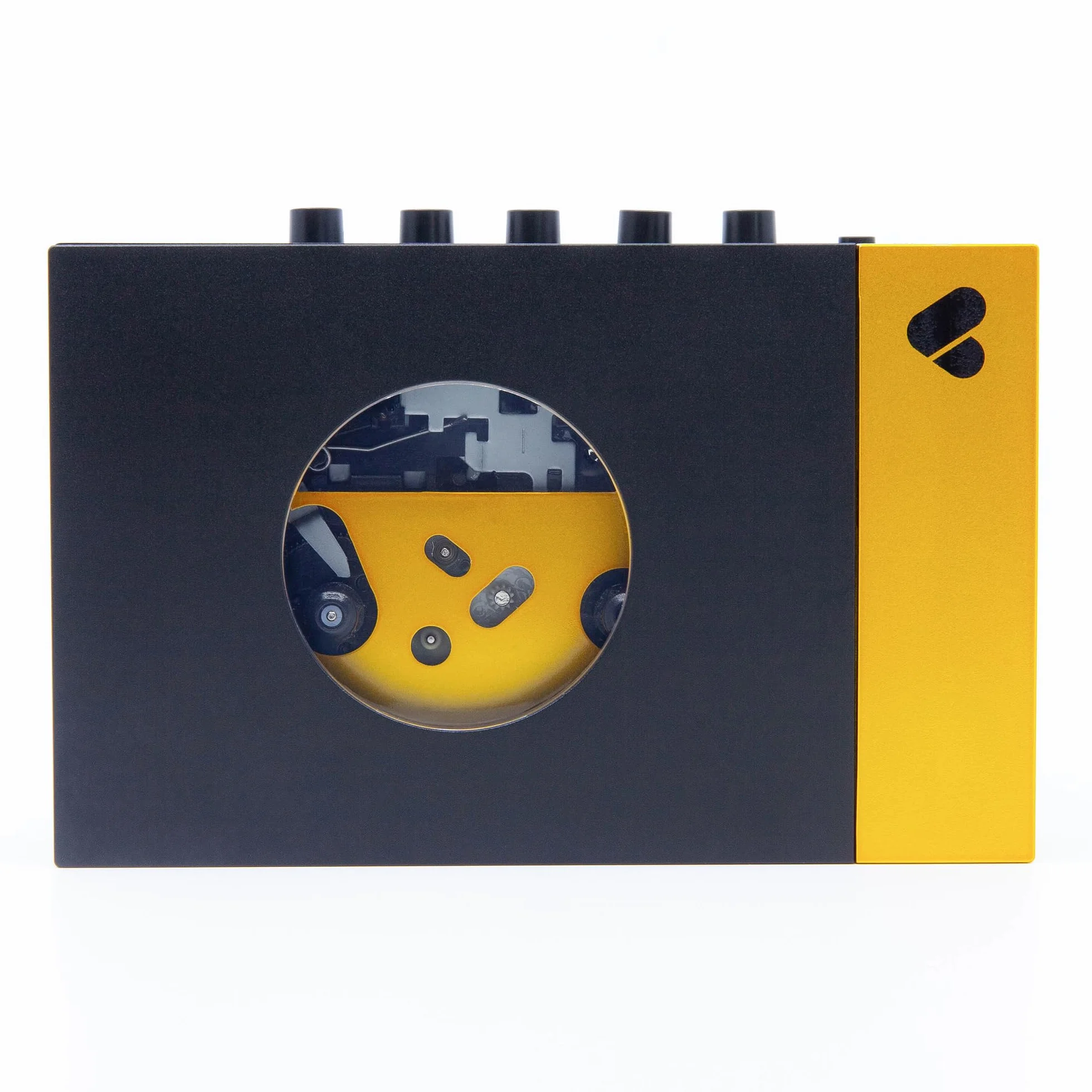 We are Rewind Lettore a cassette portatile Bluetooth, registratore con altoparlante, cuffie, cavo 3,5 mm - Amy Nero & Giallo