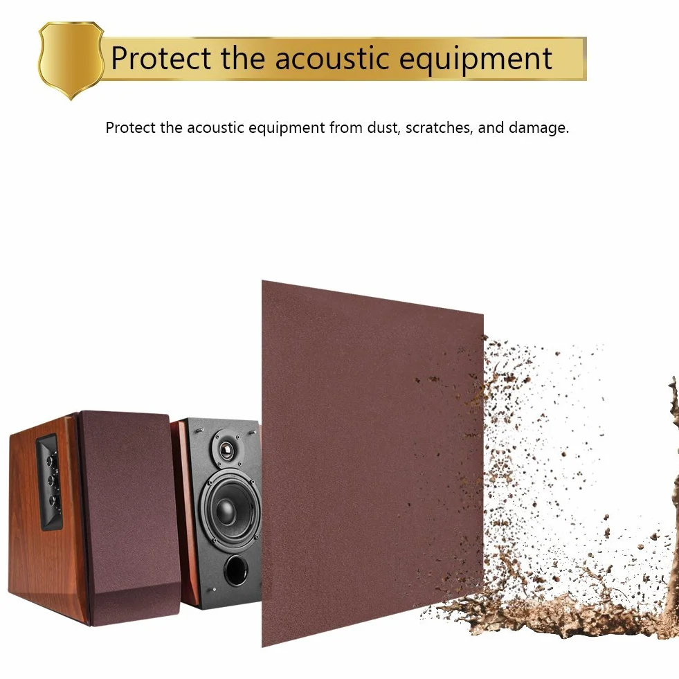 VBESTLIFE Copertura Protettiva Custodia per Altoparlanti 1.7mx0.5m Panno Diffusore Antipolvere in Tessuto Stereo Marrone