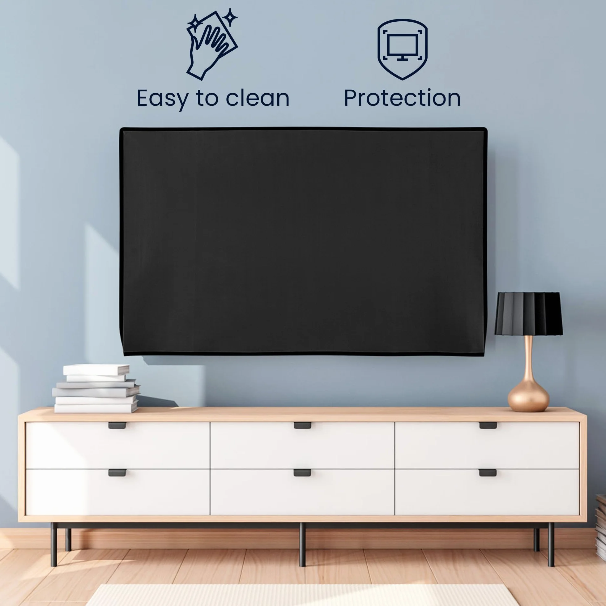 kwmobile Protezione TV 32" Cover Anti-Polvere Custodia Protettiva Interno Nero