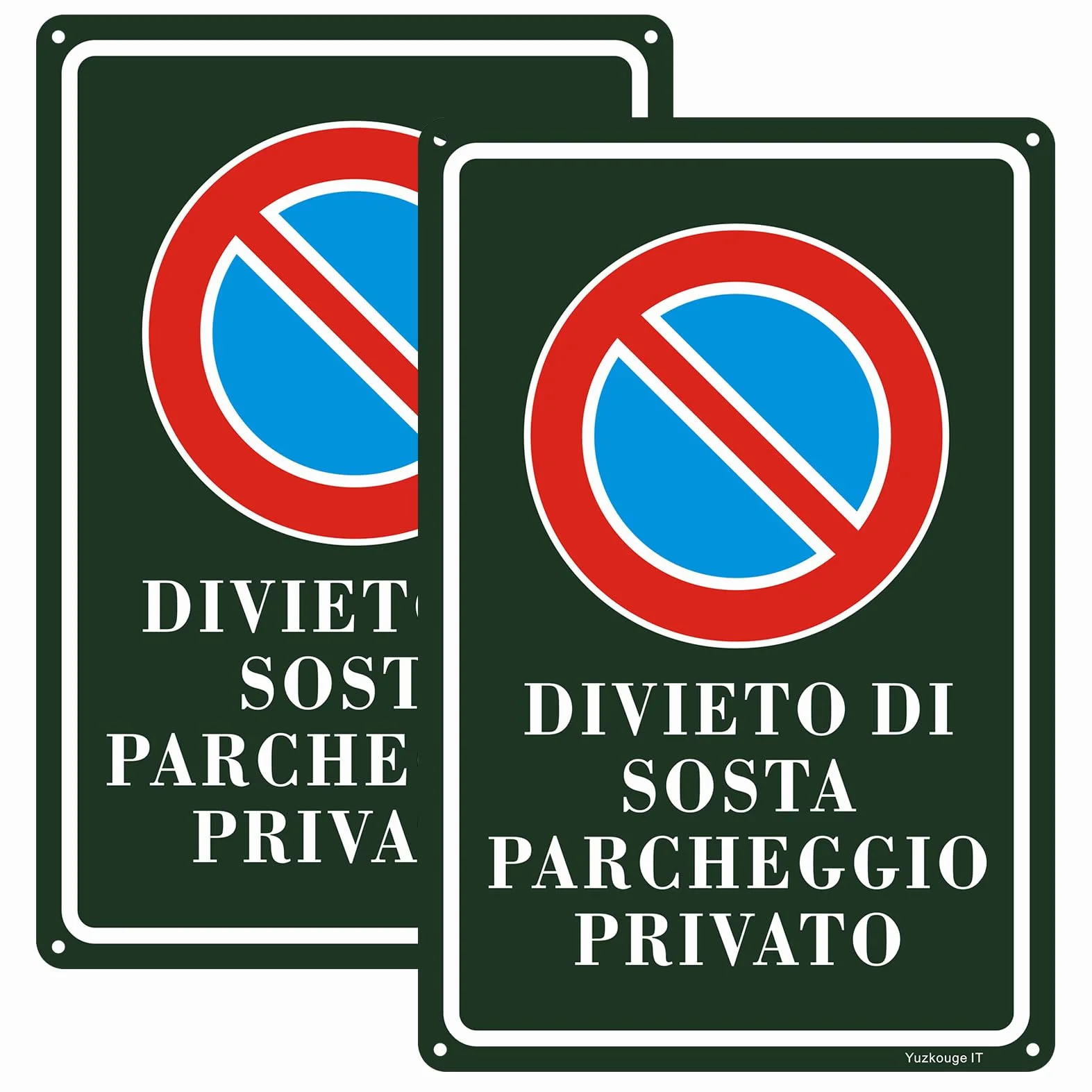 Cartelli Divieto Di Sosta Parcheggio Privato - 2 pz, 20 x 30 cm Cartelli stradali in alluminio, lasciare libero il passaggio, facili da installare, resistenti ai raggi UV, resistenti alle intemperie