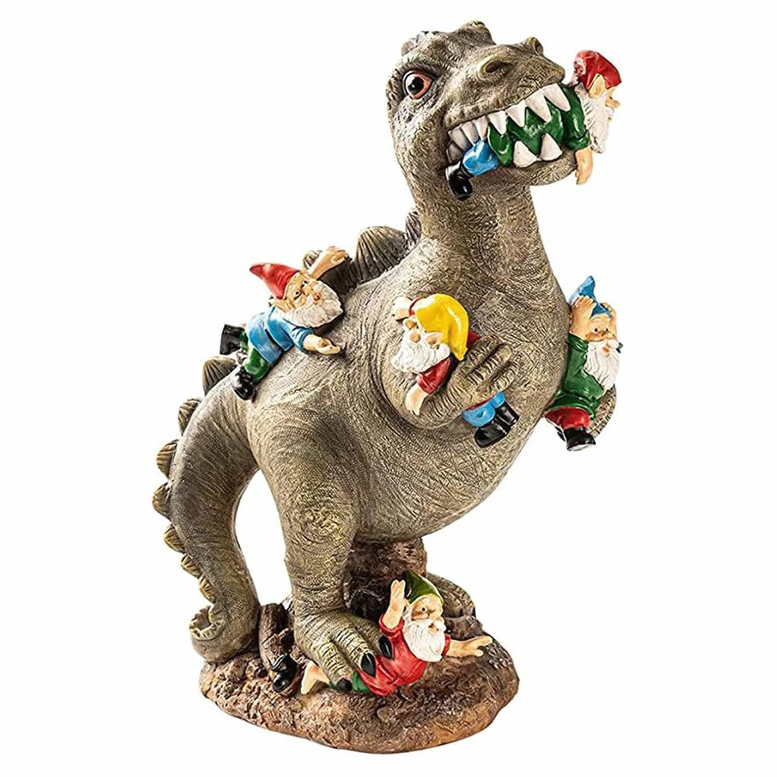 ornamenti da giardino di dinosauri all'aperto, statua in resina da 24 cm x 14 cm x 10 cm per decorazione del cortile, regalo di compleanno per donne e uomini (S)'
