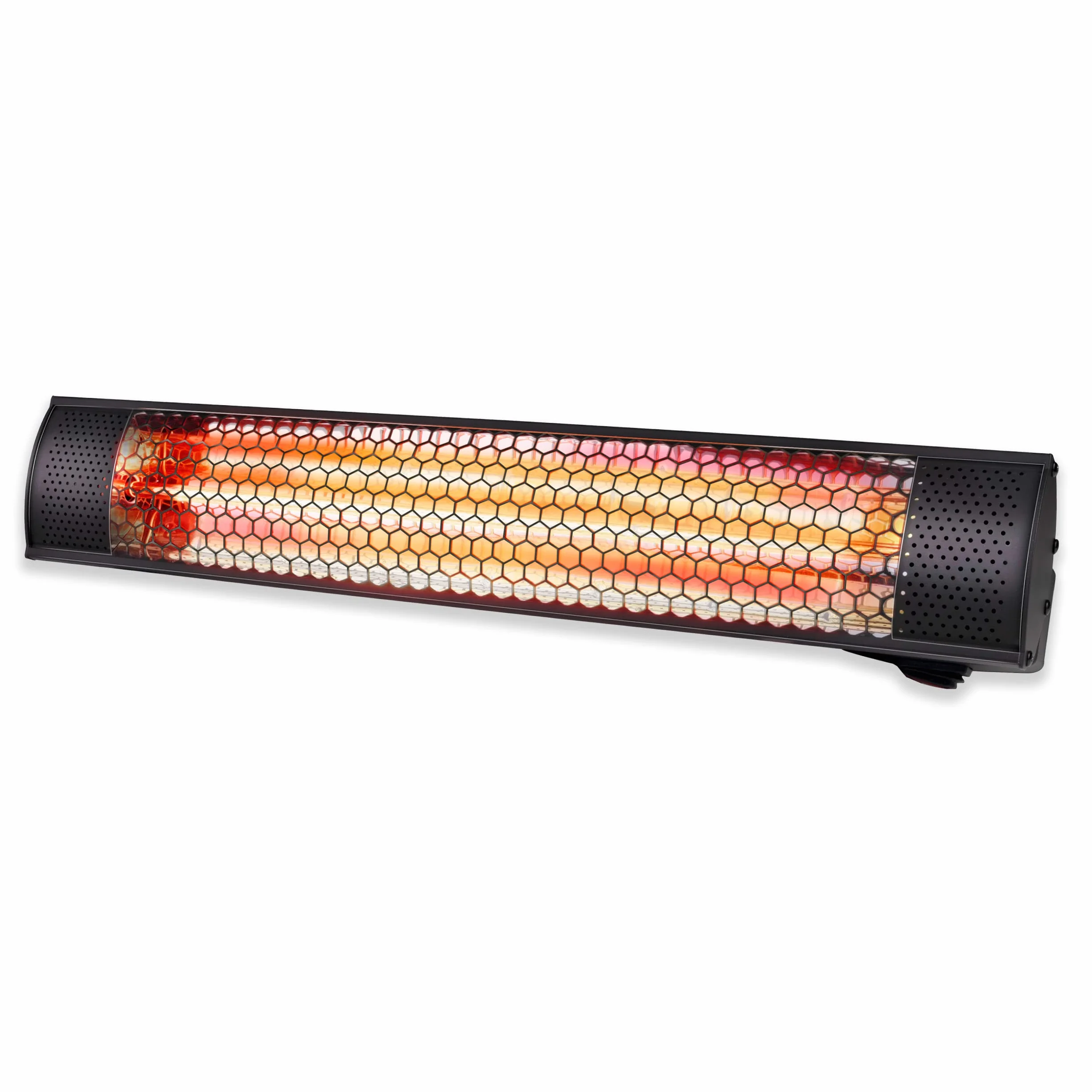 alpina XD-YS2000DE - Stufa a infrarossi 2000 W, per uso interno ed esterno, certificato IP55, fissaggio a parete o soffitto, 57 x 11,5 x 11 cm, colore: Nero