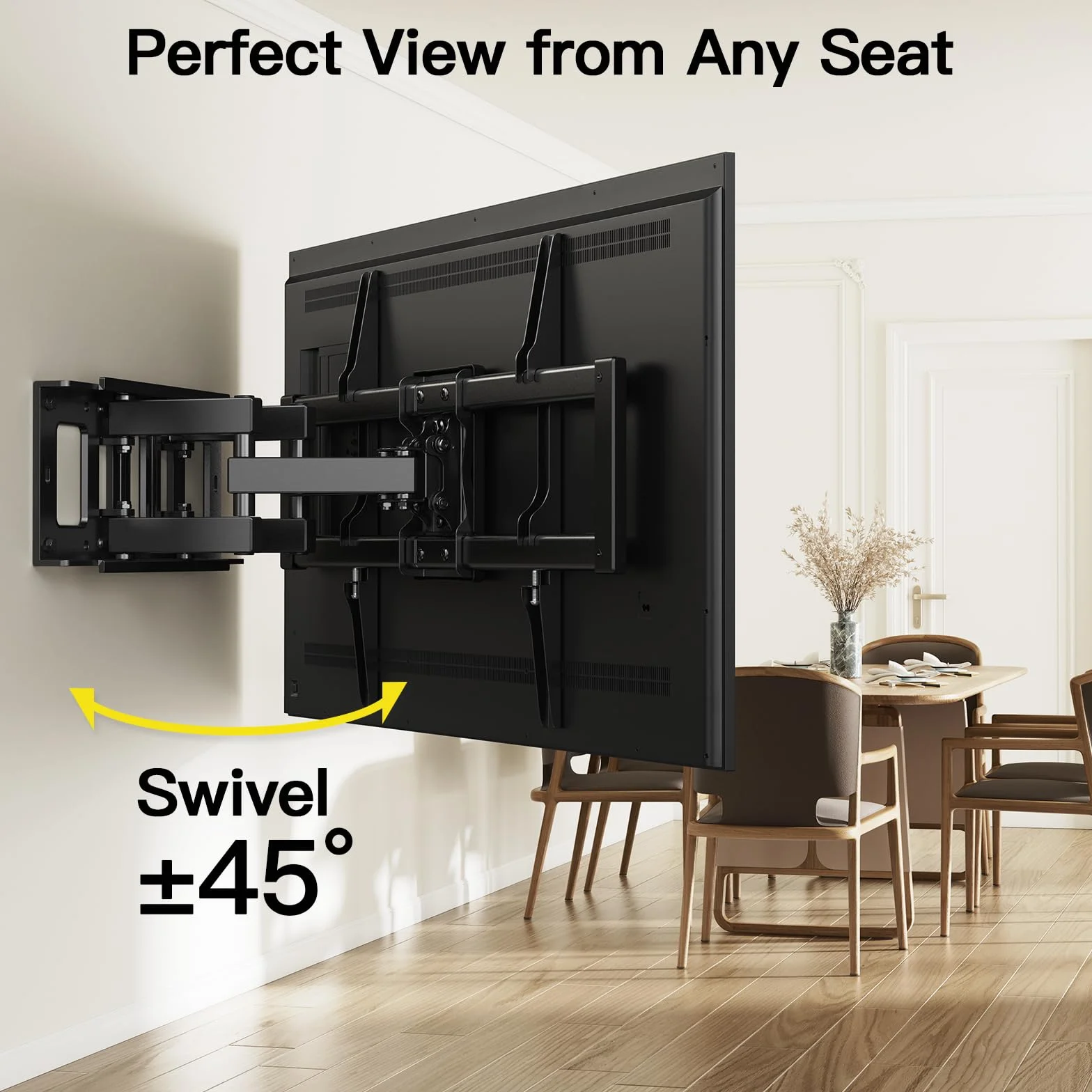 Alphamount Supporto TV Parete 37-80 Pollici 45 kg, Staffa TV Girevole Estensione Inclinazione, VESA 600x400 mm, APLF6