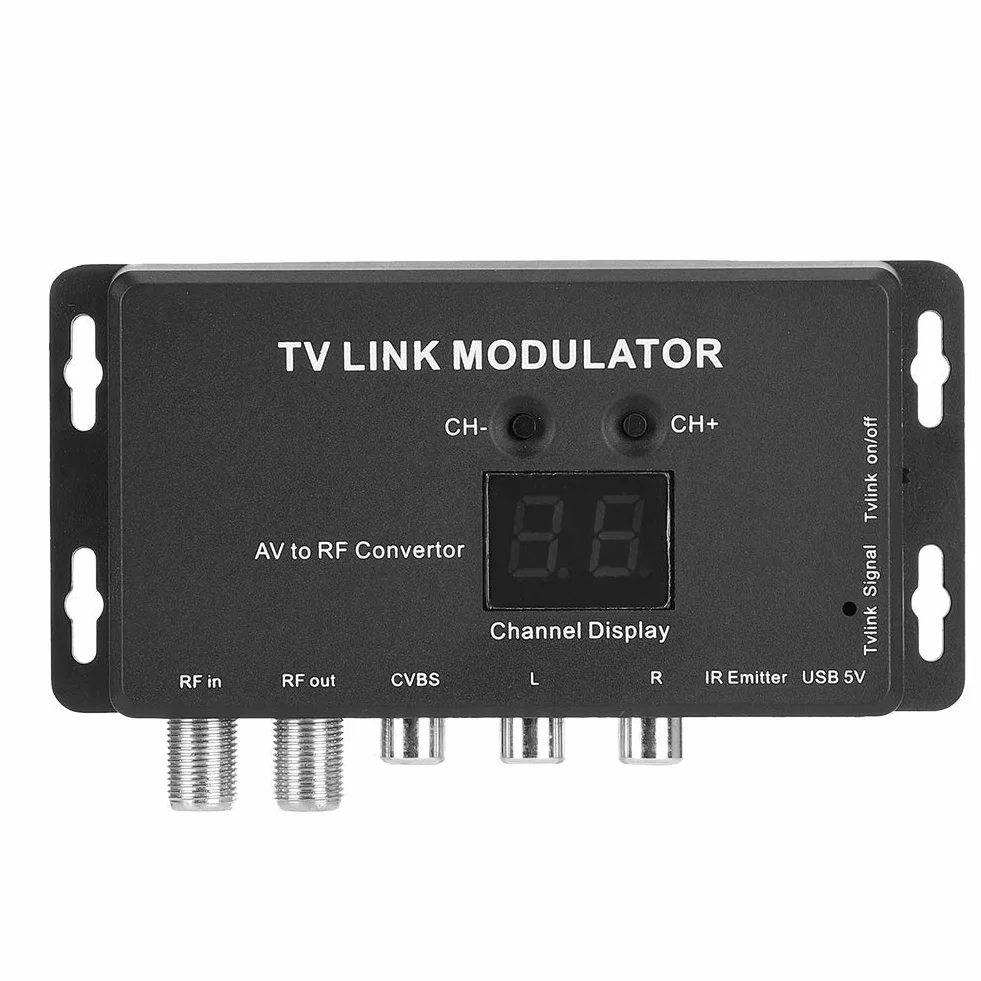 Modulatore TM70 UHF TV Link, USB 5V Modulatore RF Analogico Convertitore AV a RF con Display Canale