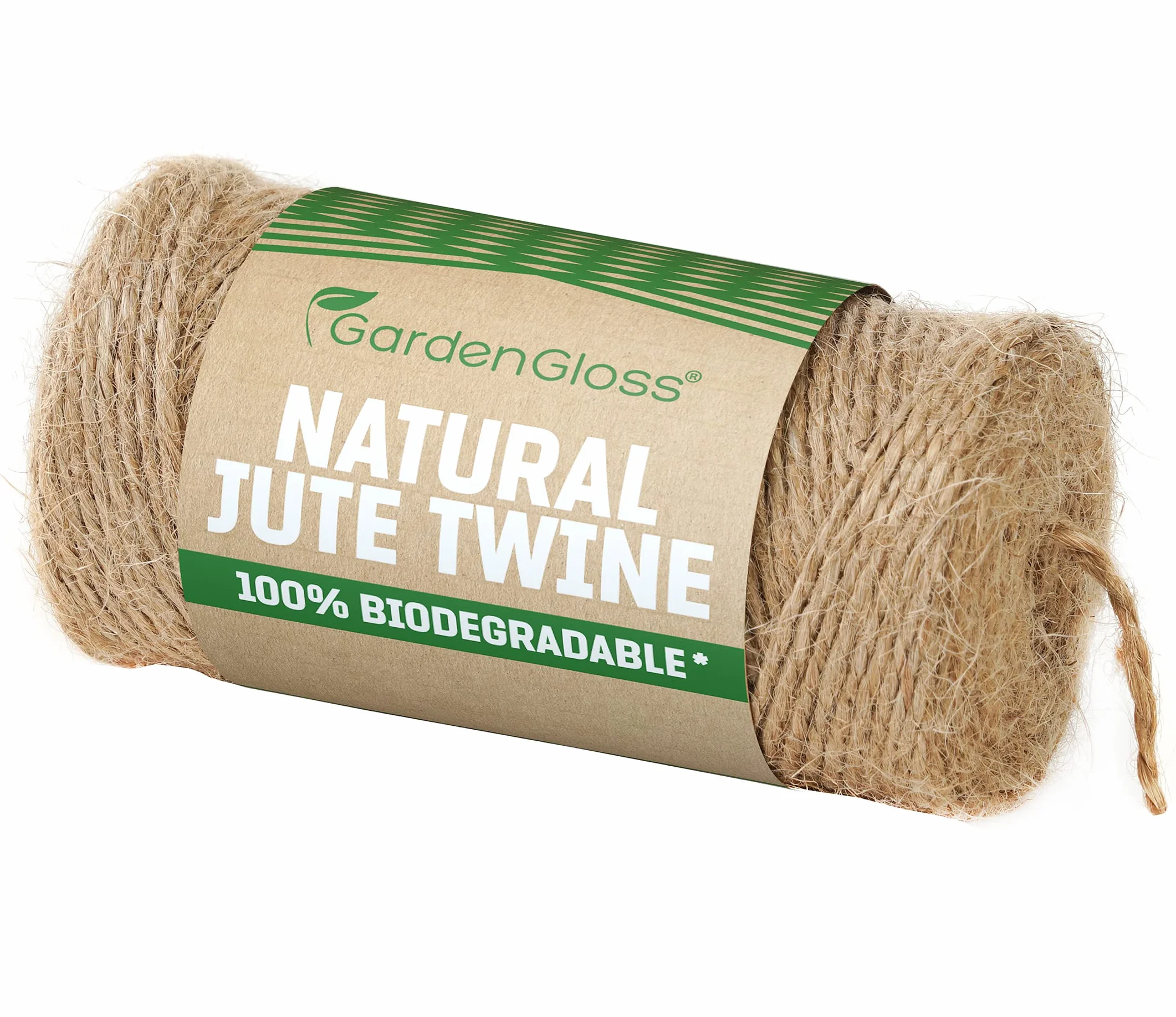 GardenGloss® Corda Juta In Fibra Naturale (100m) - Spago per il giardinaggio, l'artigianato, il fai da te e le confezioni regalo - 100% biodegradabile