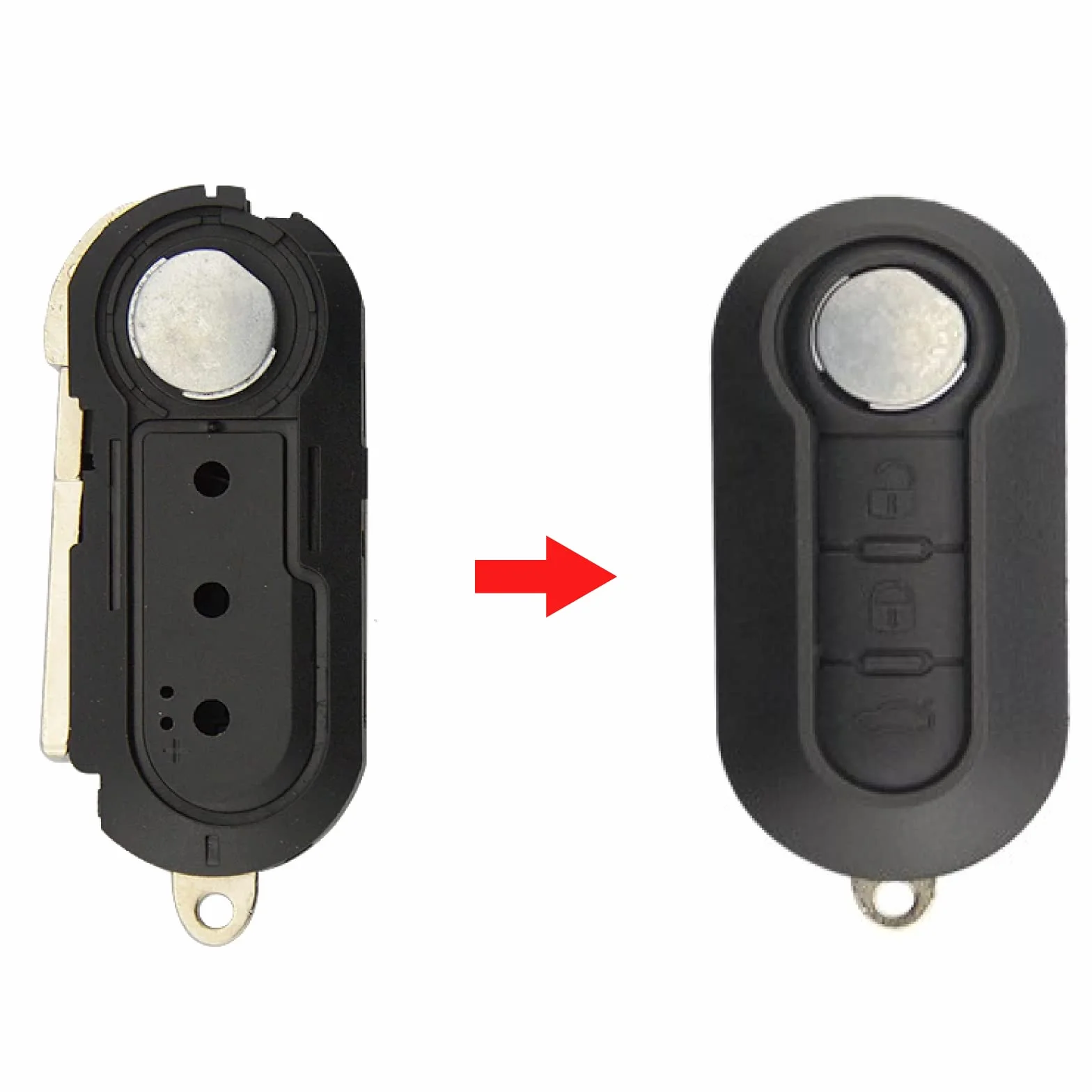 Guscio chiave compatibile Fiat Punto Stilo Panda 500 500L Lancia Delta 3 tasti protezione chiave