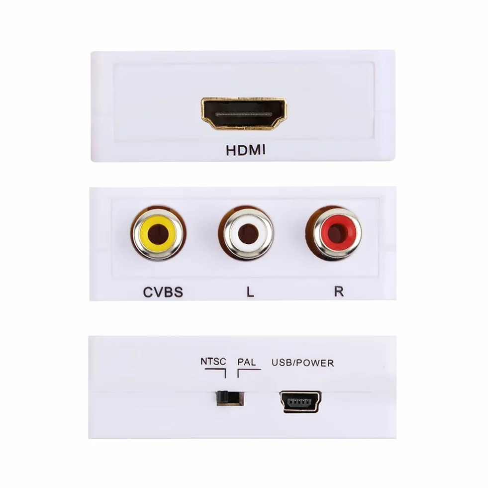 Mini HDMI2AV Video Converter HD 1080P HDMI A AV RCA CVBS per HDTV TV PC PS3
