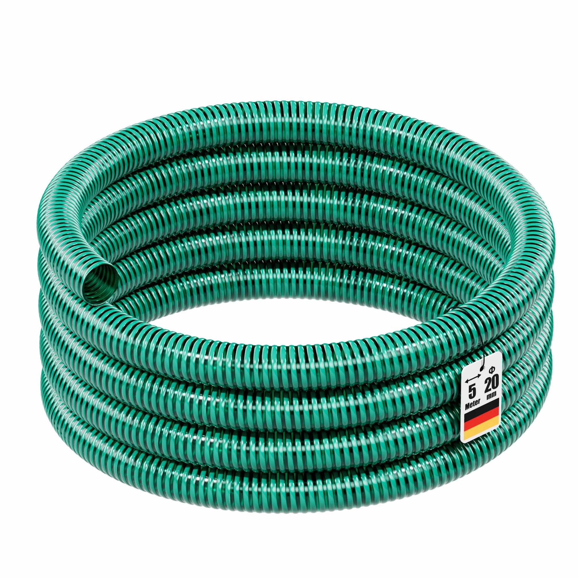 Tubo di aspirazione con spirale rinforzata 5m Ø 20mm (3/4") - Made in Europe