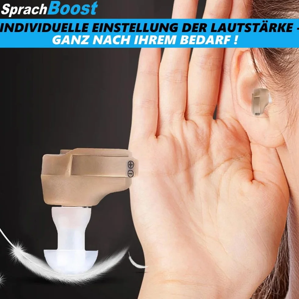 SprachBoost Mini amplificatore per apparecchi acustici invisibile a batteria