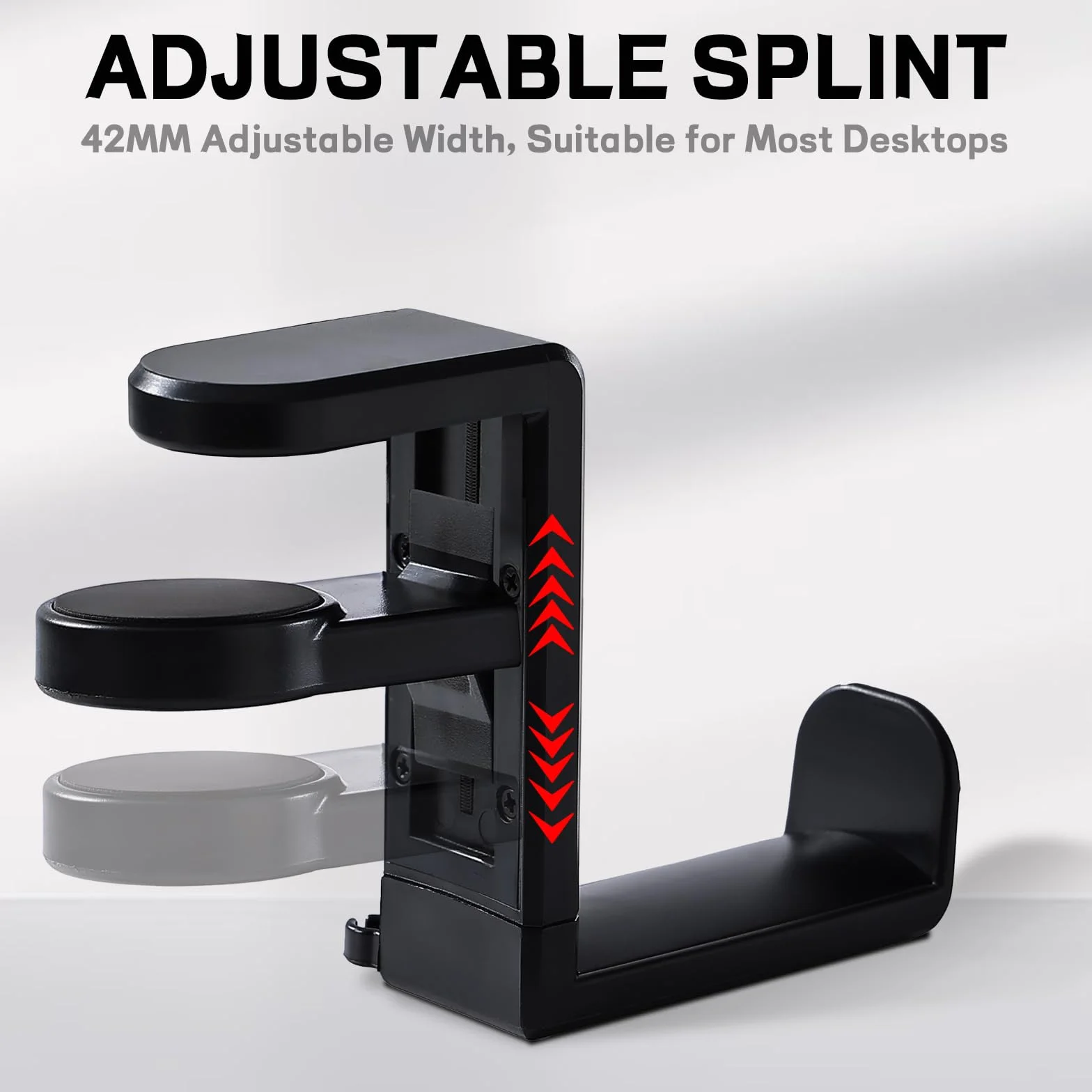 Porta Cuffie da Scrivania Supporto per Cuffie Gaming ABS Metallo Girevole 360° Salvaspazio Nero