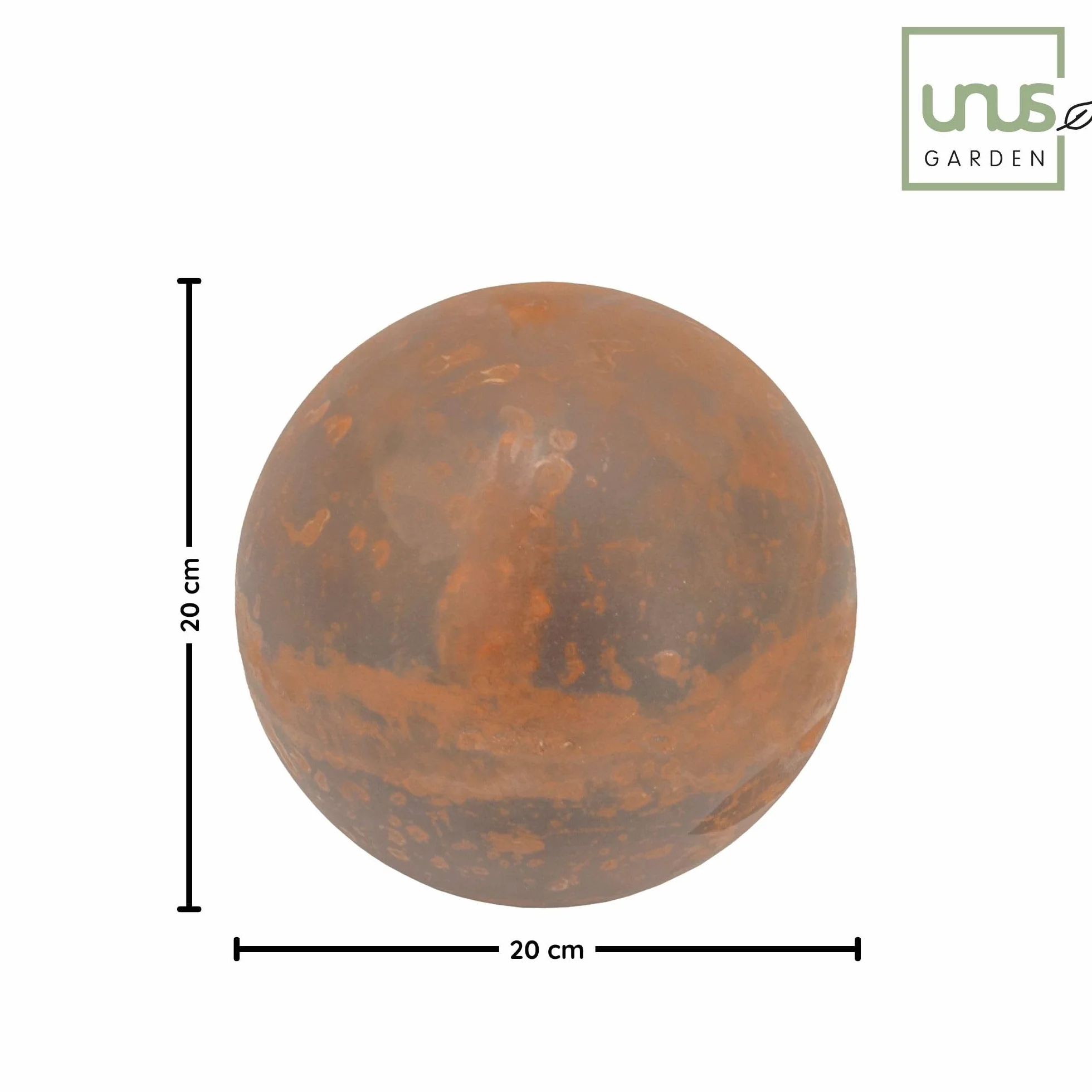 UNUS Sfera da giardino in metallo Ø 20 cm, palla decorativa effetto patinato per giardino, aiuole e terrazze